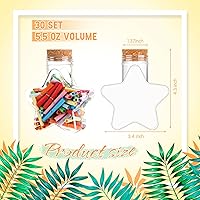 Vista 2 de Yinkin 30 botellas de arena de 5.5 onzas con diseño de estrellas, botellas de arena transparente de plástico con tapas, tarros de dulces