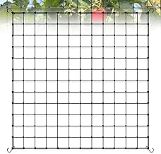 Sprifityy Wachsen Zelt Netz,Scrog Netz 120 x 120cm,Grow Netz mit 4 Haken,für Pflanzen, Gemüse,Obst,Elastische Spalier Netz,Passend für Garten,Balkone,Hof,Gartenarbeit