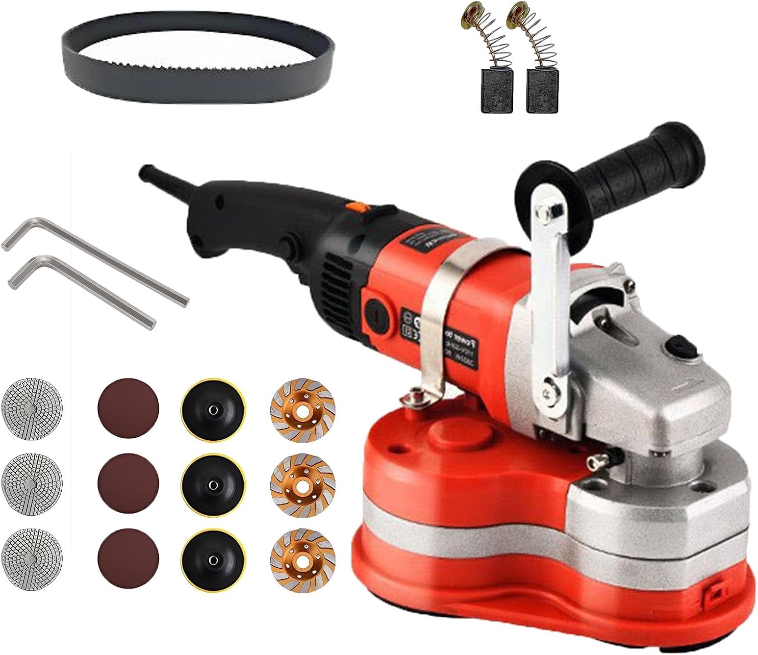 Portable Electric Wall Floor Grinder Three-Head Concrete Polishing Machine for Epoxy Removal Cement Grinding and Surface RestorationWithout Pole