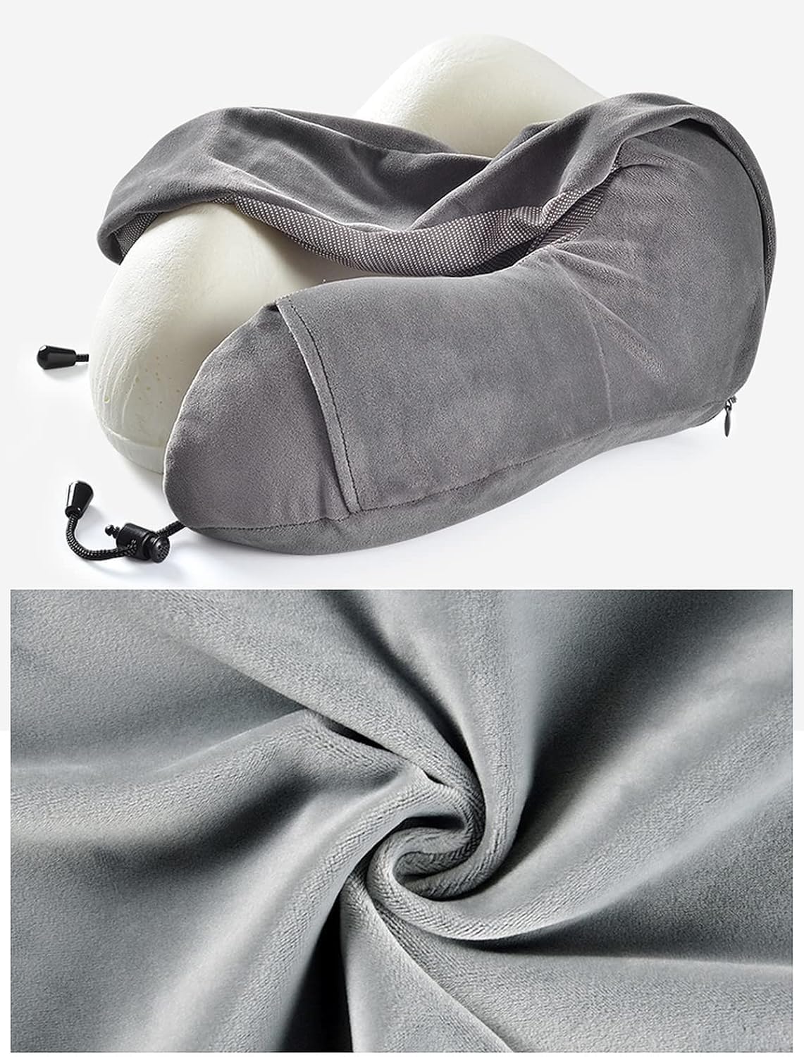Nackenkissen Auto Nackenkissen Reise Memory Foam Reise-Nackenkissen Reisekissen Kissen Unterstützung Für Flugzeug Schlafen Travel Essentials(Grey)