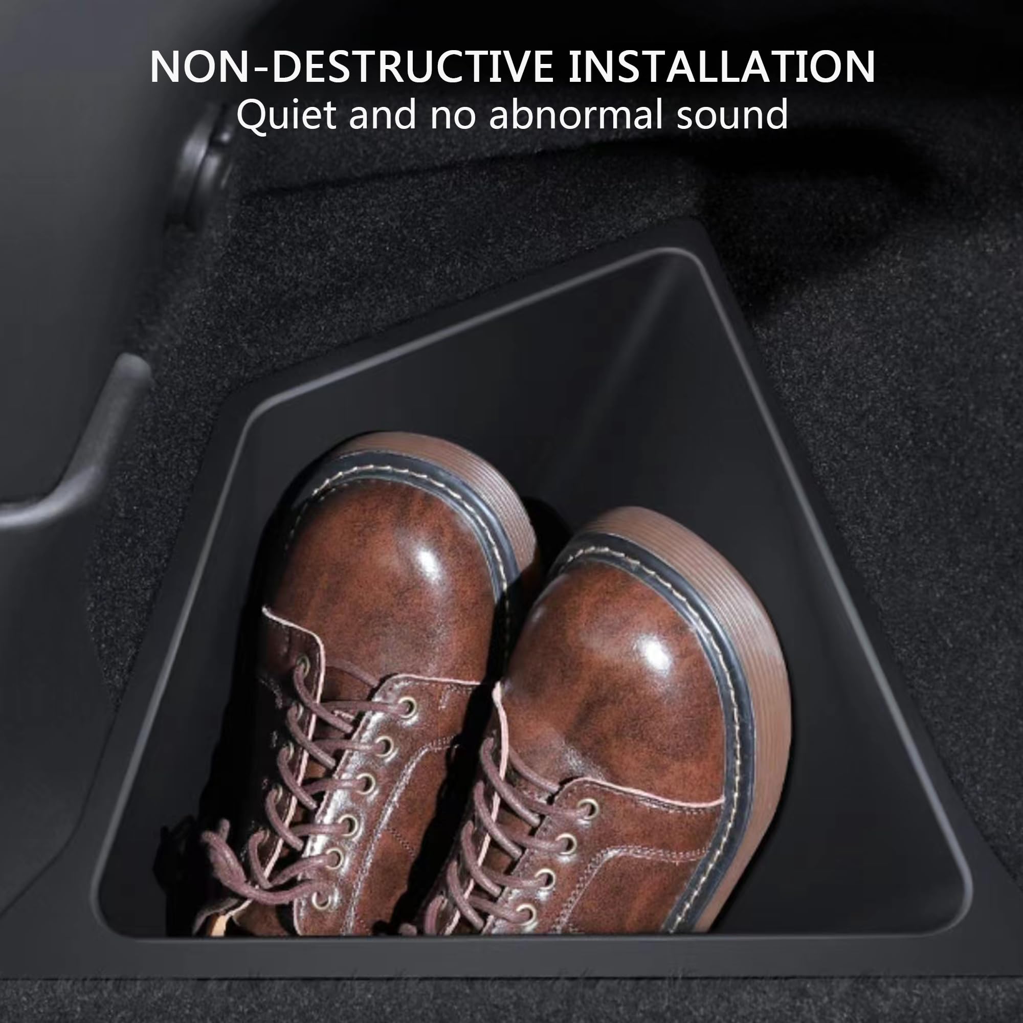 TOPABYTE Organizer per Baule Posteriore Scatola Portaoggetti Contenitori Scatola Laterale con Coperchio per Tesla Model Y 2020-2024 Accessori Interni (Made in Berlin 2 Pezzi)