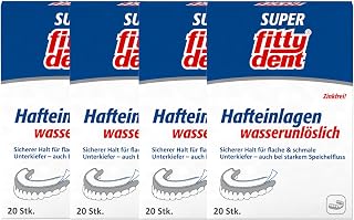 4x fittydent super Hafteinlagen comfort 20 Stück Zinkfrei fitty dent neutral