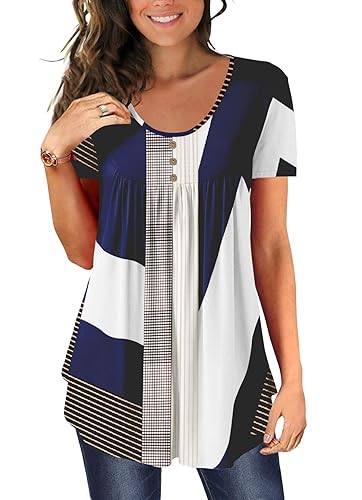 BeadChica Women's Tunic Tops For Leggings Short Sleeve Shirts Botton