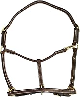 Vista 6 de Leaders - Cabestro de cuero de 3/4 pulgadas para caballos con placa de nombre grabada personalizada, cuero marrón con herrajes de latón macizo