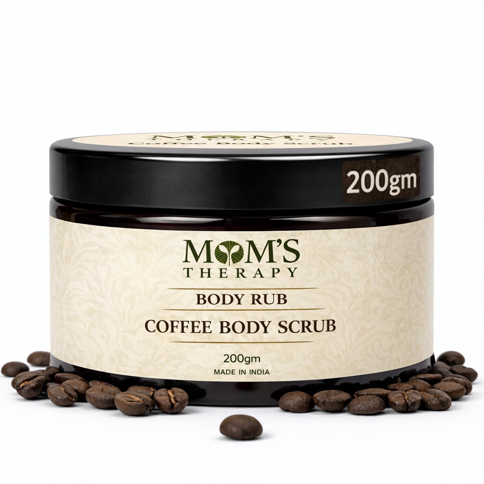 mom's therapy coffee body scrub | exfoliating tan removal scrub for women & men | de-tan face & body exfoliator for smooth soft skin | coffee & herbal ingredients, 200g