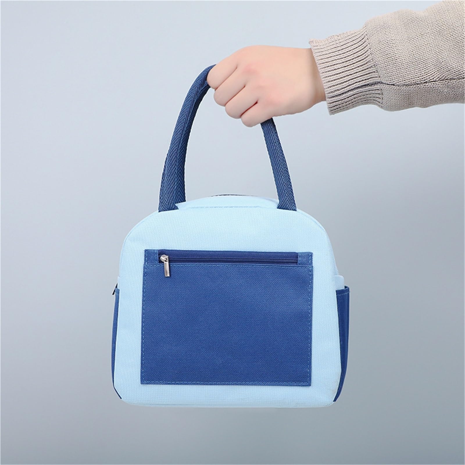 Bolsa De Almuerzo Bolsa Bento Bolsa con Aislamiento térmico Reutilizable for Fiambrera de Oficina Bolsa Bento para Oficina，Picnic(Blue)