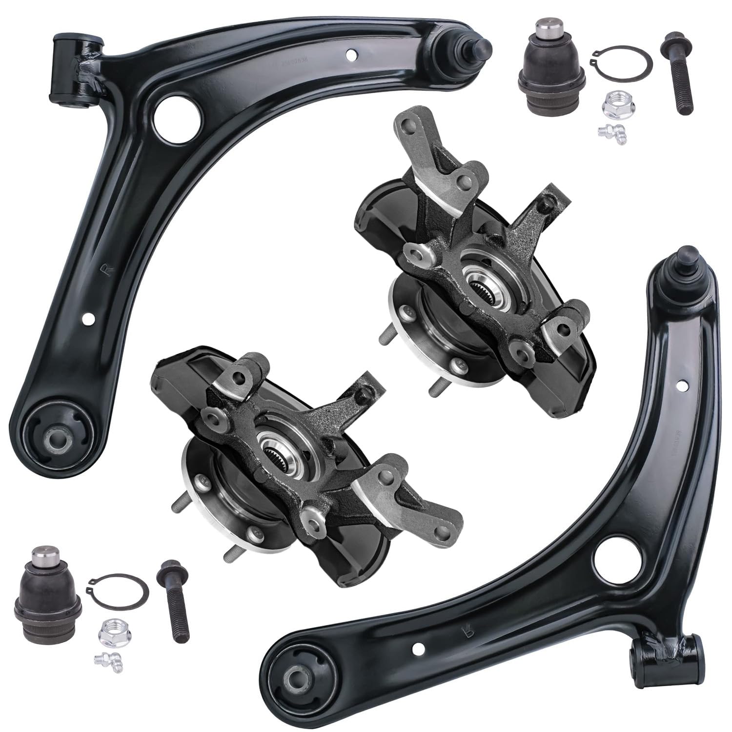 Detroit Axle - Front 6pc Steering Knuckles Kit for 07-17 Jeep Compass