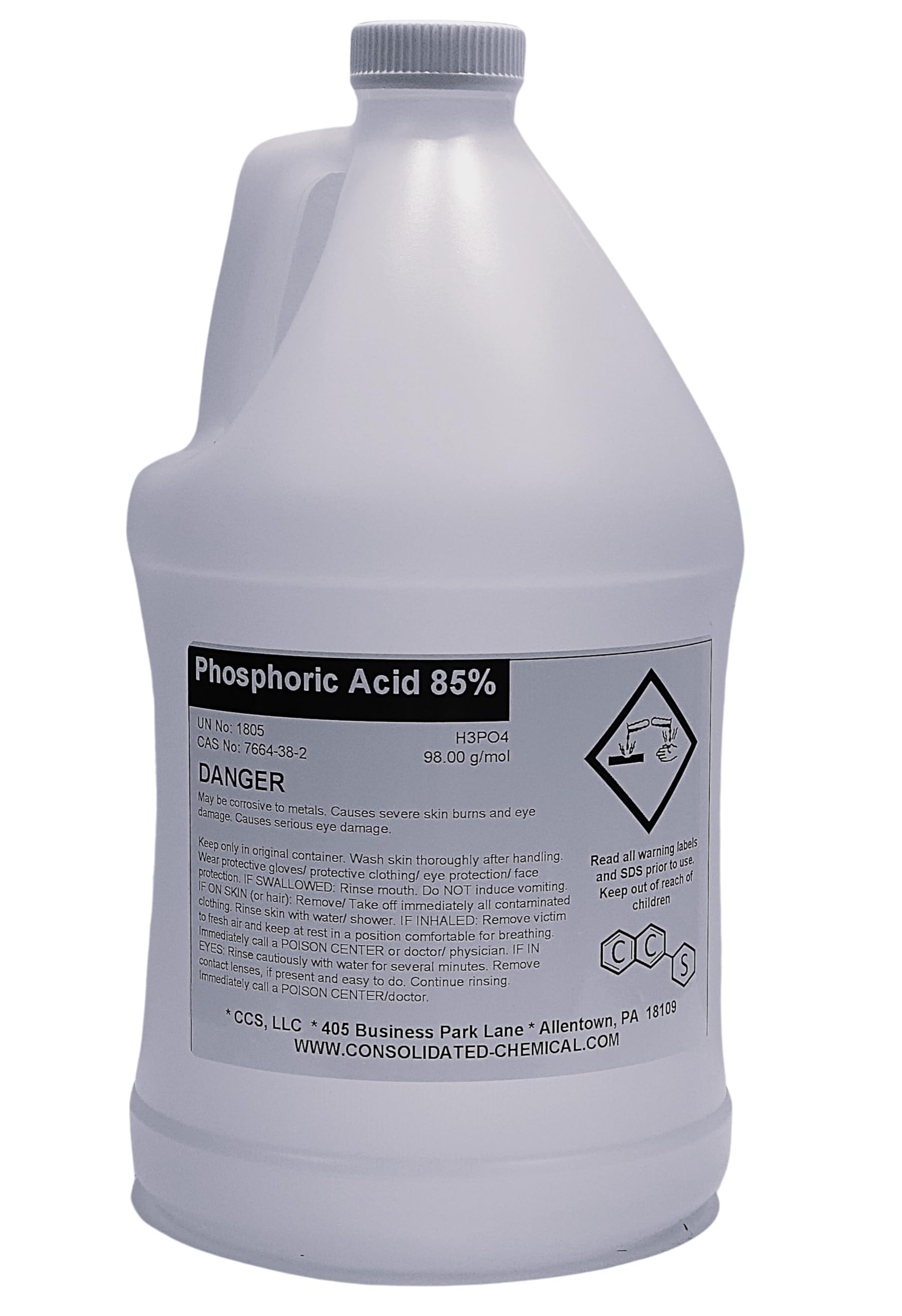 Premium Phosphoric Acid 85% - High Purity Industrial Grade - Multi-Purpose Use for Cleaning, Etching, Rust Removal, and More - 1 Gallon