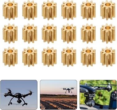 Scicalife 20 Pcs Copper Pinion 10 Tooth Small Modulus Mechanical Gear Set 0.19 in Mini Motor Gears for Diy Models Rc Vehicle Parts Micro Motor Assemblies Science Projects