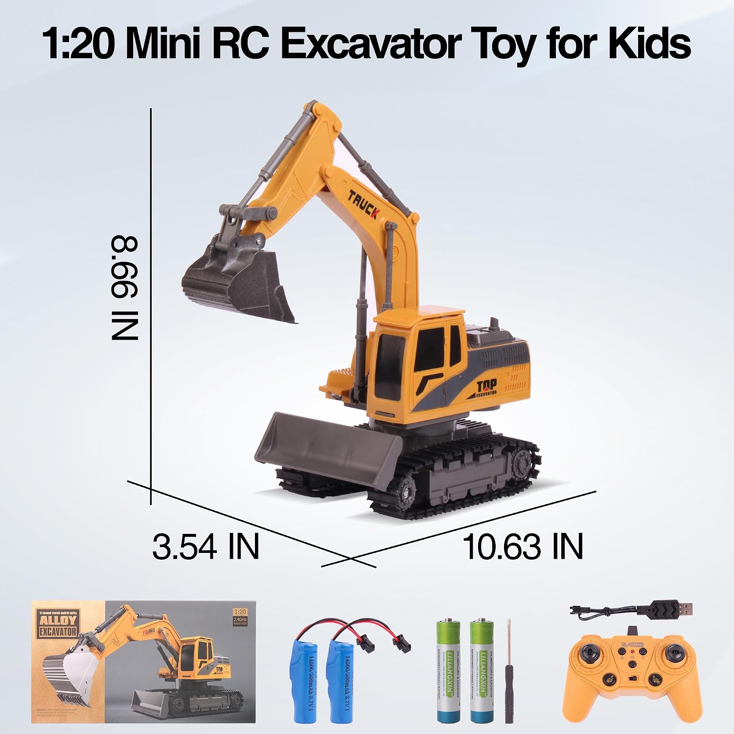 Hlieeosfcn Excavadora De Control Remoto A Escala 1:18, Con Cabina Giratoria 330°, Brazo Flexible, Luces Y Sonido, Para Niños, Verde