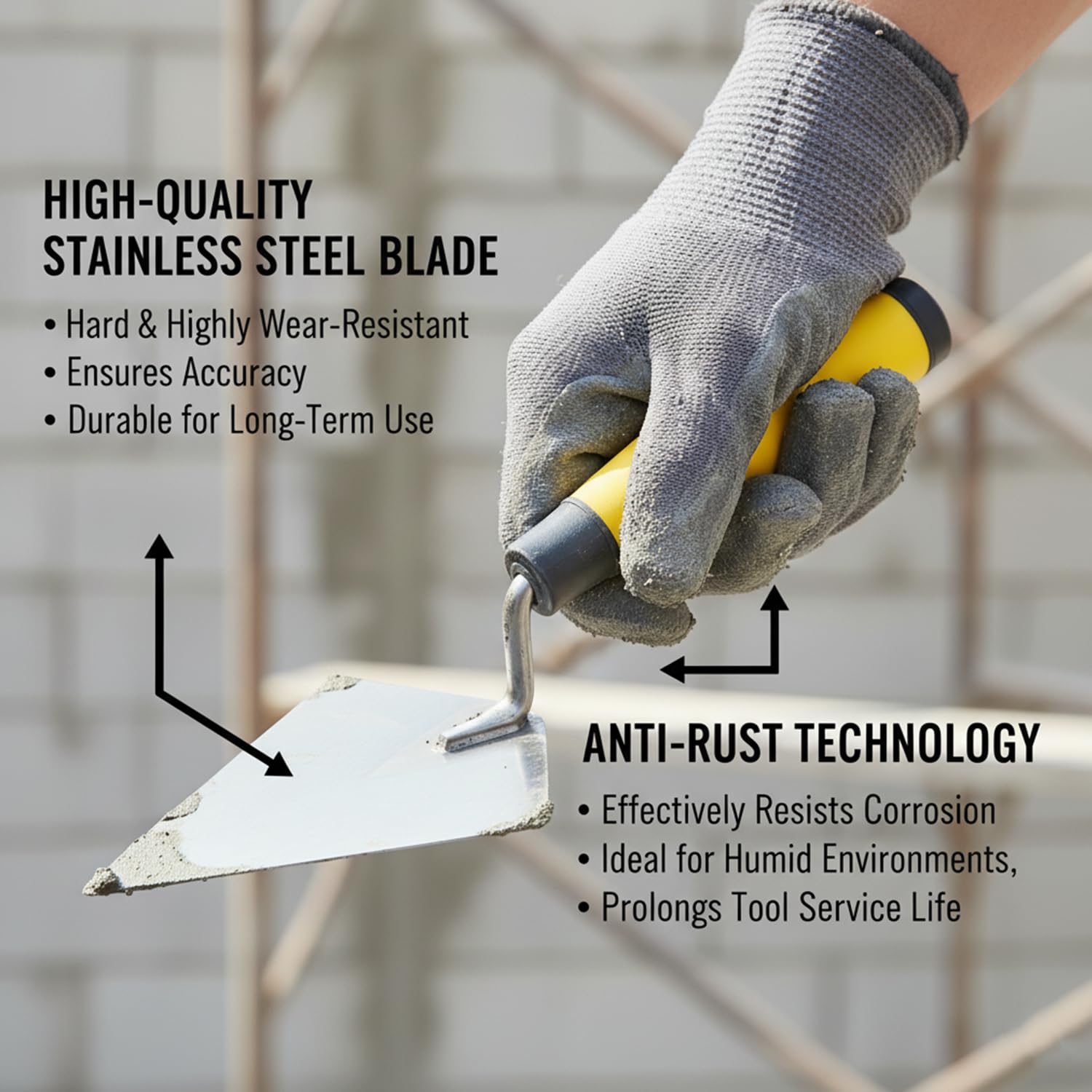 5PCS Masonry Hand Tool Set, Concrete Tools Set Includes Brick Trowel, Pointing Trowels,Margin, Tuck Pointing Tool — Amazon image 2