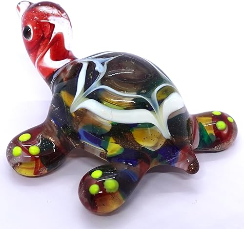 Miniatura 3 de Figuras diminutas de tortuga en miniatura de animales soplados a mano, arte de vidrio soplado a mano, regalo coleccionable para decorar el hogar