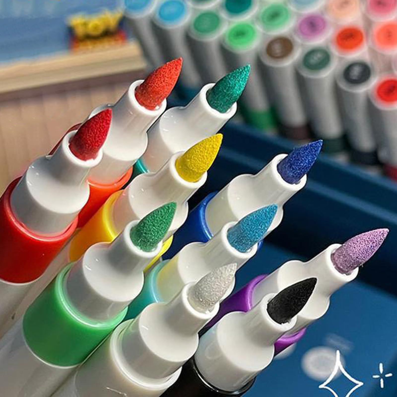 Rotuladores acrílicos, 12/24/36/48 colores, lápiz acrílico con punta de pincel para dibujar en papel, piedra, lienzo, madera, punta suave