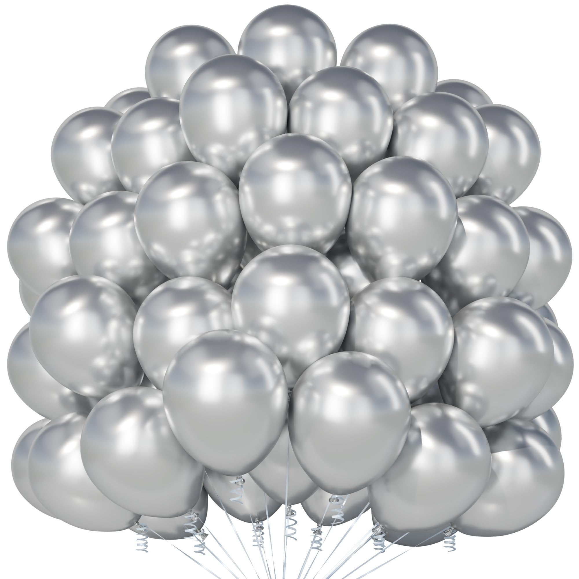 Balony dekoracyjne 12,5 cm - metaliczne srebrne balony imprezowe - 500 szt
