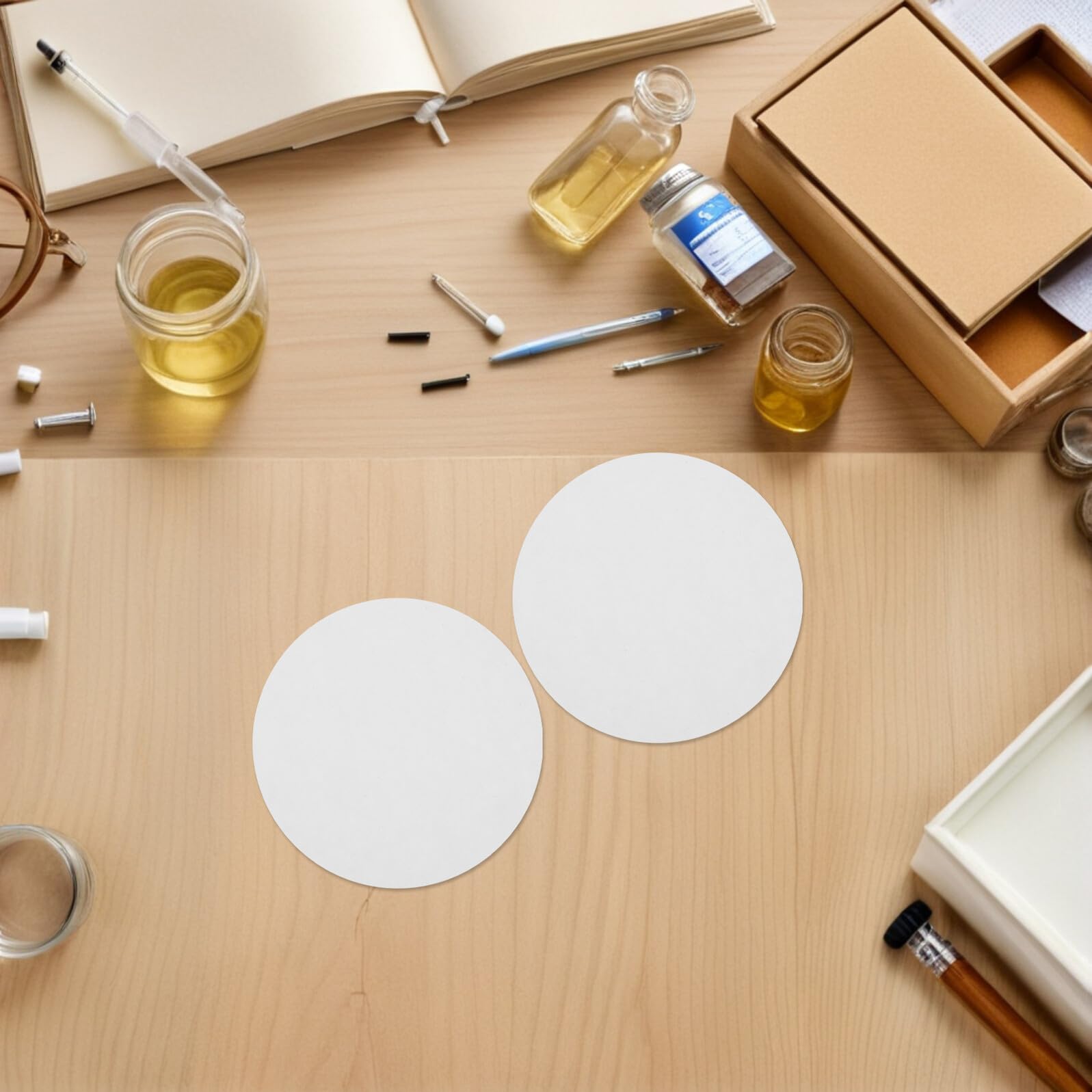 ULTECHNOVO Cercles de papier filtre de laboratoire - 110mm Débit moyen Papier Filtre Qualitatif, Lot de 100, débit de 35 s/100 ml, pour Laboratoire, Filtration des Boissons Café