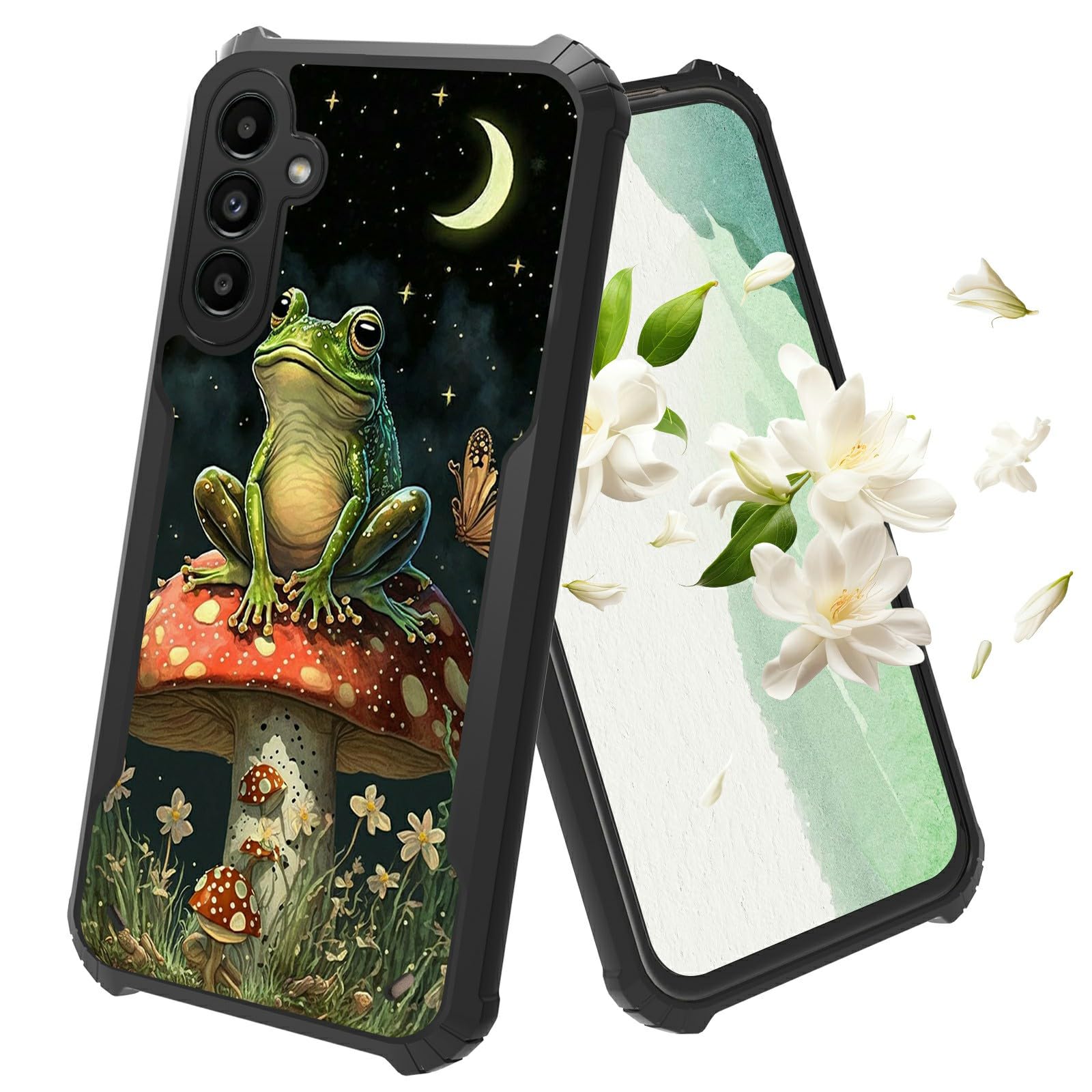 Rossy for Samsung Galaxy A35 5G Case Mushroom Frog Design Galaxy A35 5G Phone Case for Women Girls Slim Four Corners Shookproof Soft TPU Bumper Hard