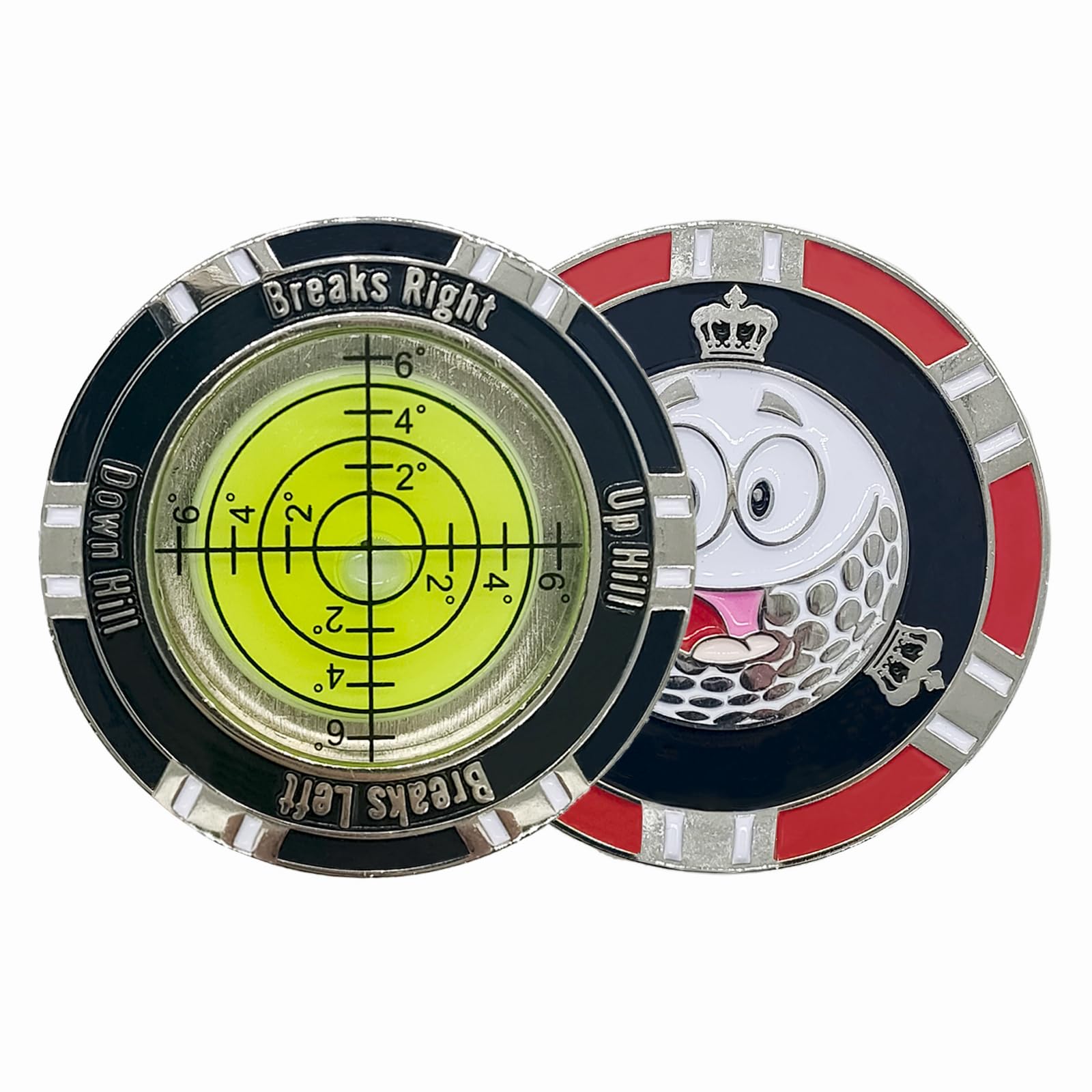 TAPHET Golf Putter Green Readers.Zinc Alloy Round Bubble Level.Precision Reading Aid for Accurate Measurement of Green Slope Putter Aids Golf Accessories Gifts for Men and Women. (Red)