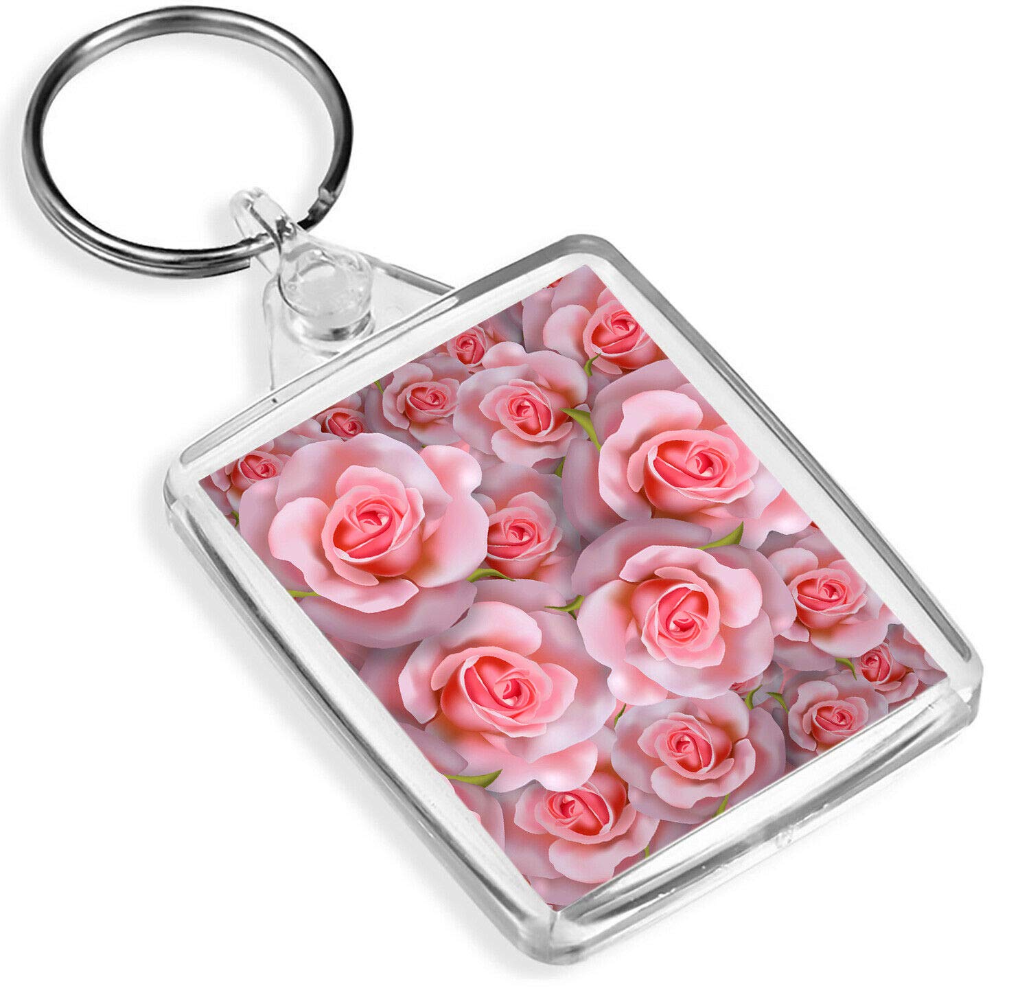 Destination Vinyl Keyrings Unisex Multi Beautiful Pink Rose Keyring -Ip02- Flowers Pretty Love Sweet Floral #16322
