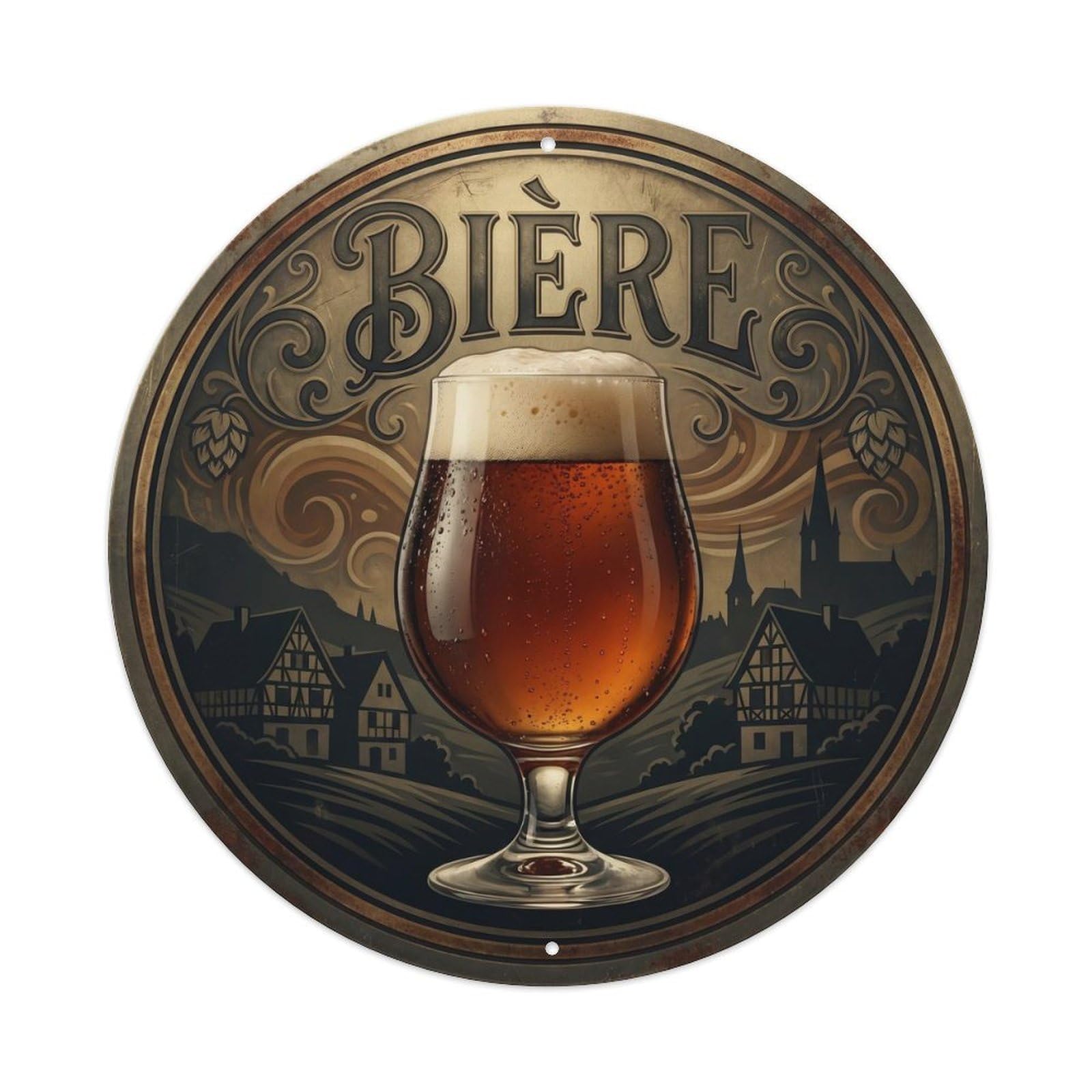 Pub Brewery Craft Beer European Foam Mug Nostalgic Metal Tin Sign