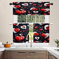 Vista 165 de Shrahala Ethnic Geometric Tribal Kitchen Valances Half Window Curtain, Native American Navajo Tribal Design Print Kitchen Valance for Window Ink
