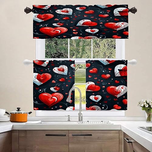 Vista 165 de Shrahala Ethnic Geometric Tribal Kitchen Valances Half Window Curtain, Native American Navajo Tribal Design Print Kitchen Valance for Window Ink