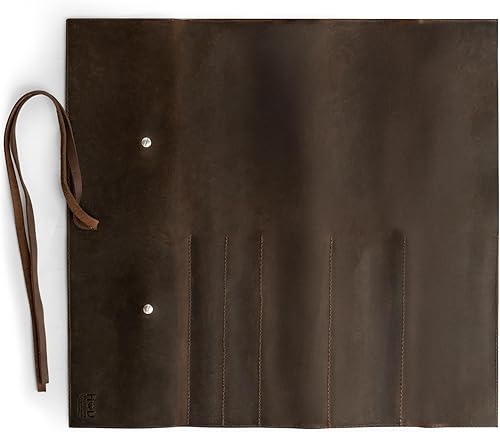 Miniatura 19 de Estuche de cuero rústico para cuchillos, bolsa duradera para cuchillos de chef para chefs profesionales, bolsa de rollo de cuchillos, funda