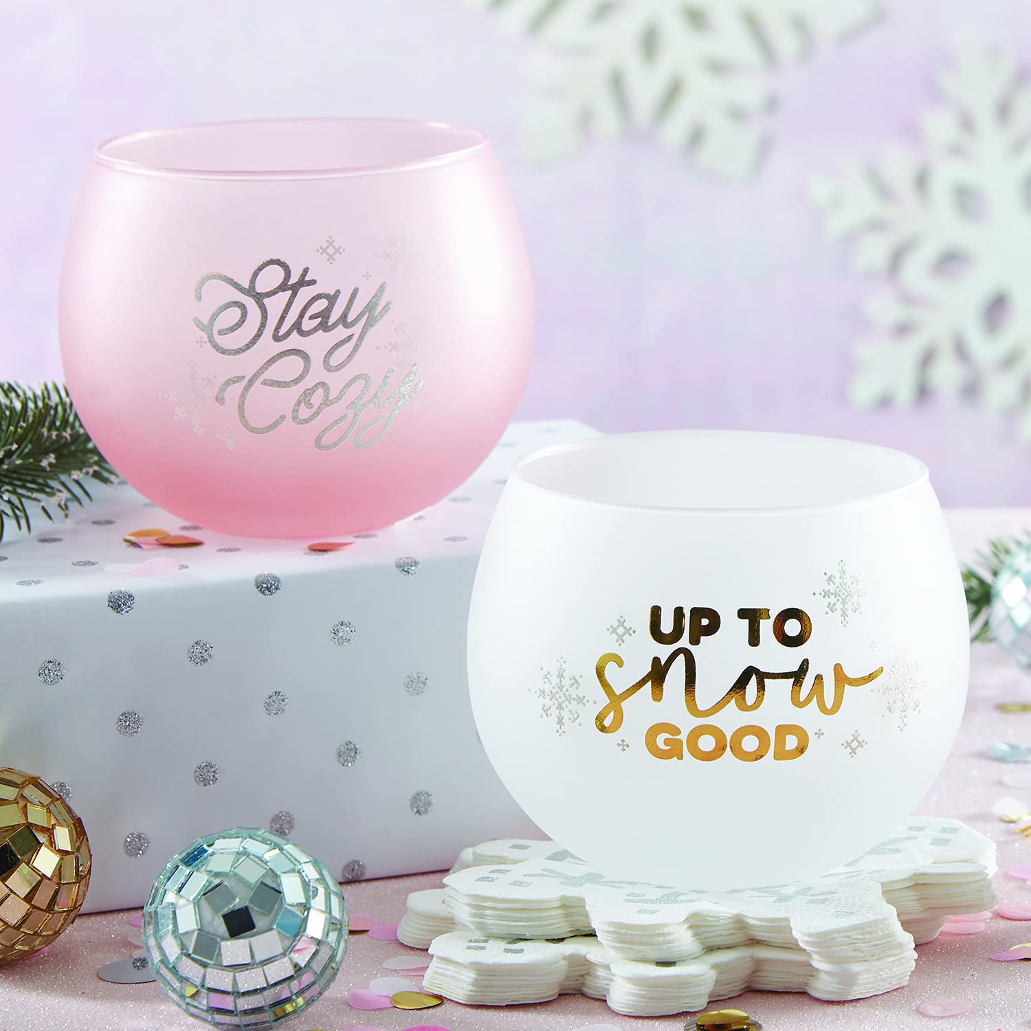 Amazon.com | Slant Collections Holiday Roly Poly Cocktail Glass