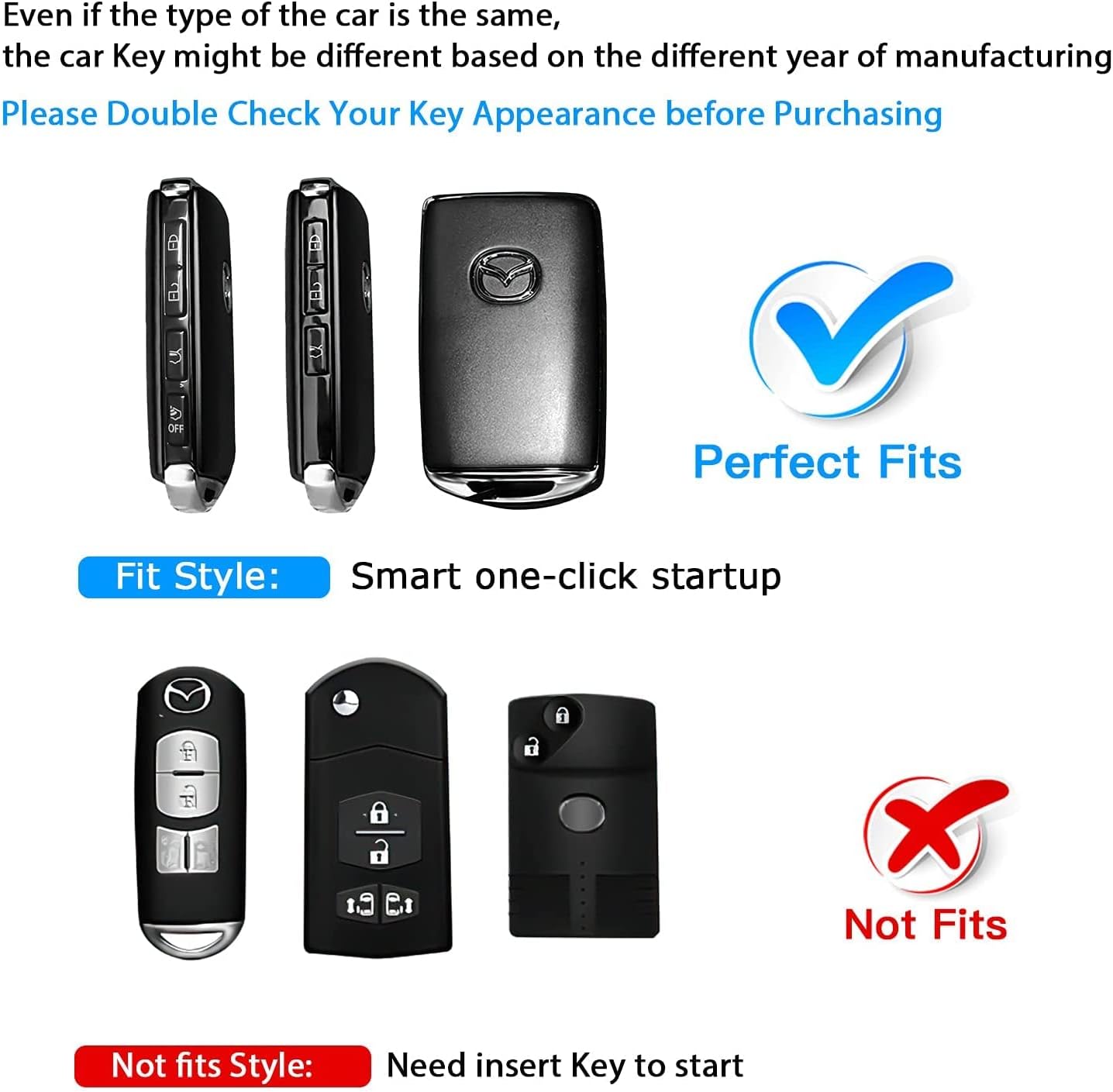 QBUC for Mazda Key Fob Cover,Soft TPU Protector Key Holder with Keychain for 2019-2021 Mazda 3,for Mazda 3 Hatchback,for 2020-2021 Mazda CX-5,CX-30,CX-9,CX-12 3-4-Buttons Smart Key(Pink)