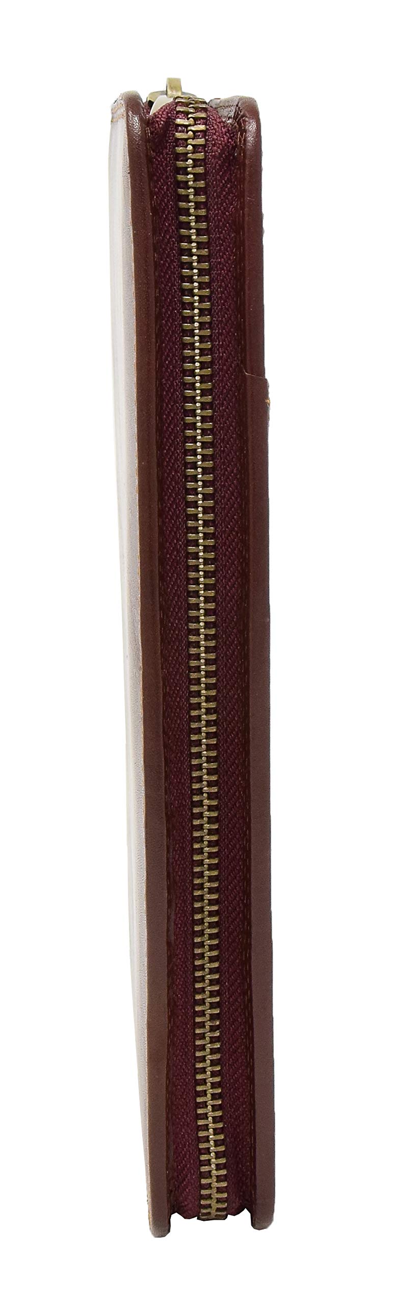 DR433 - Cartera de viaje para pasaporte de piel, color marrón, Brown, S, Casual