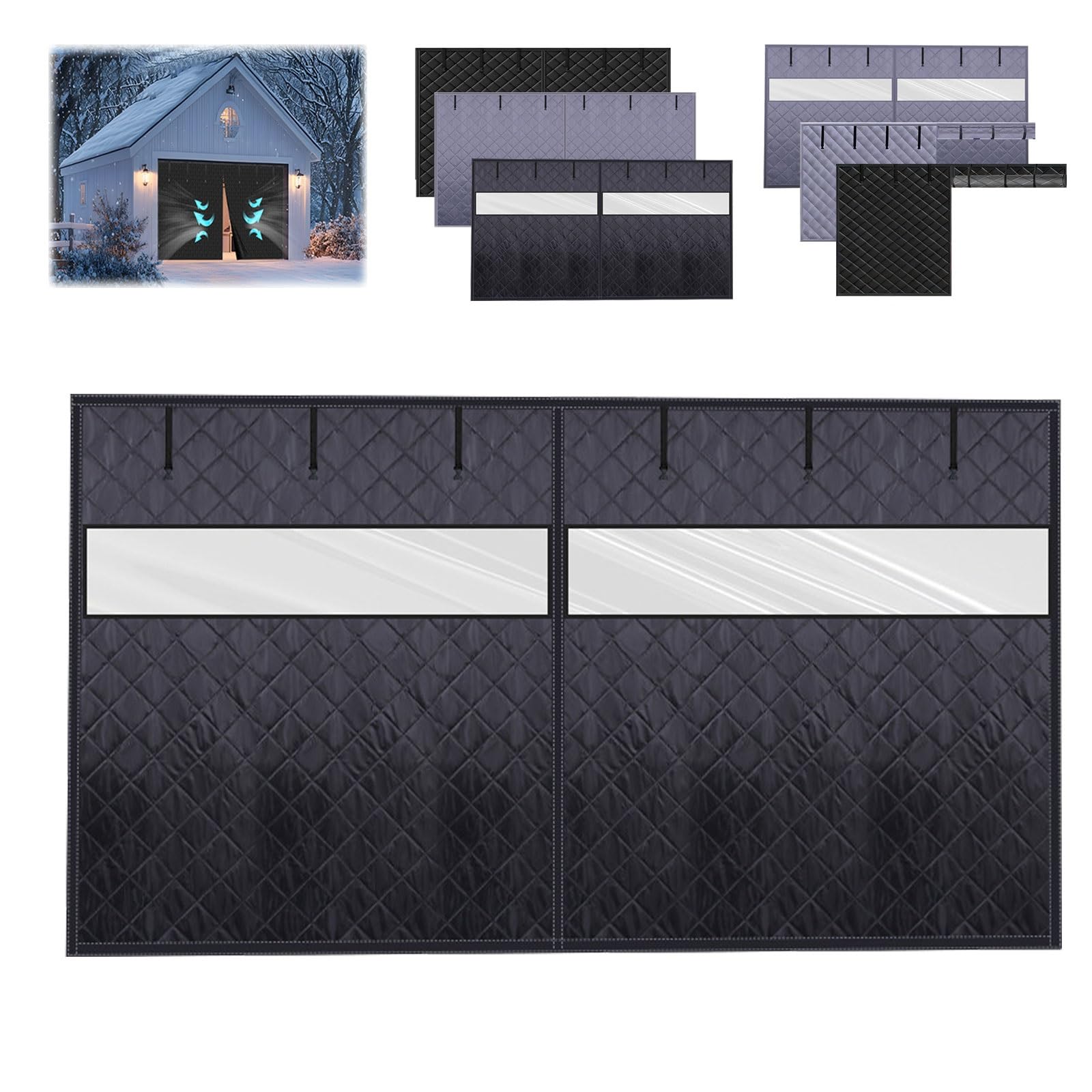 Kit isolation porte de garage magnétique haut de gamme | Protection chaleur 4,3 x 2,4 m noir