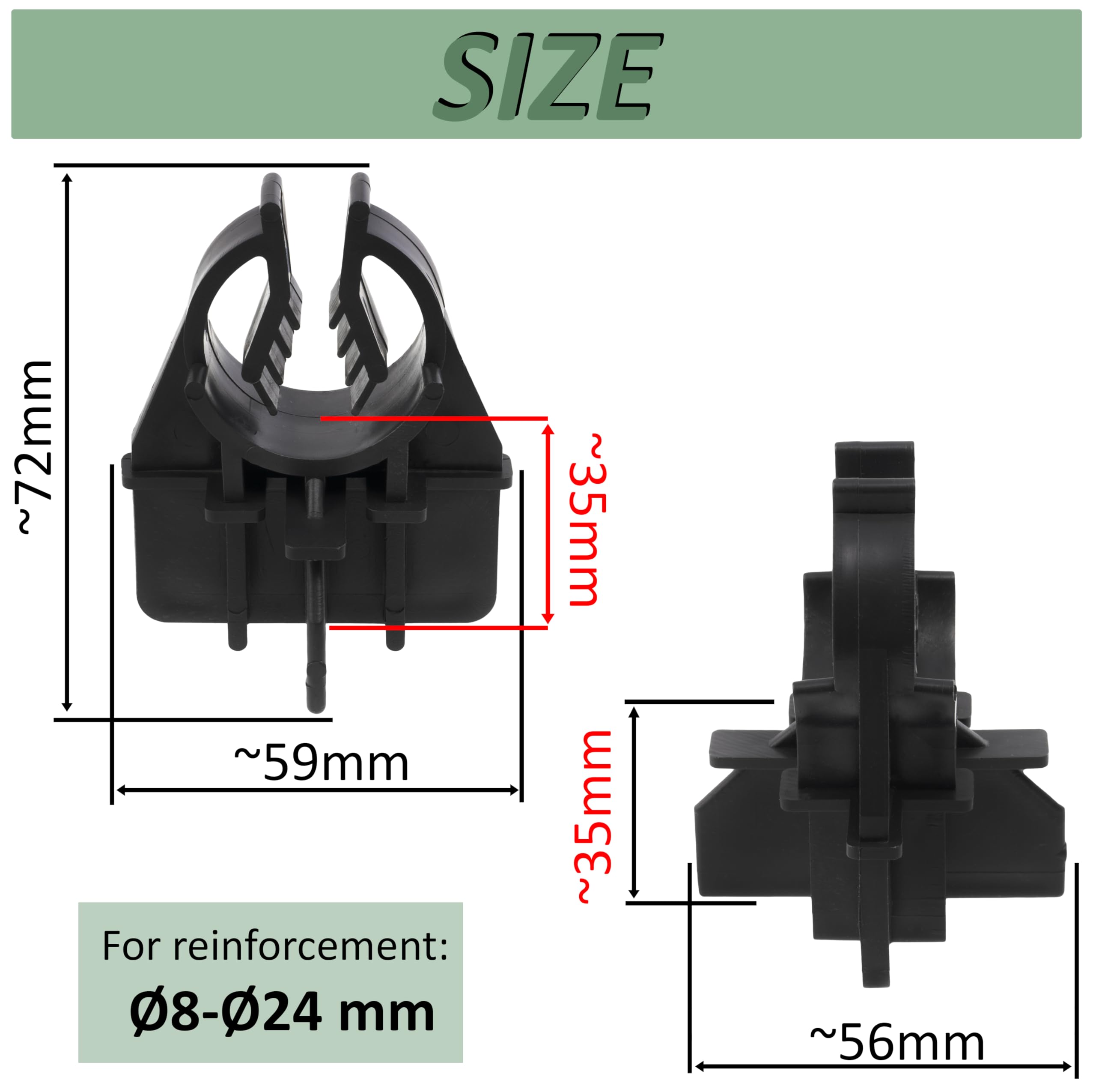 Cunei Per Armatura Calcestruzzo - 100 Pezzi, Base 30mm, Per Fissaggio Su Polistirene - Foto 5