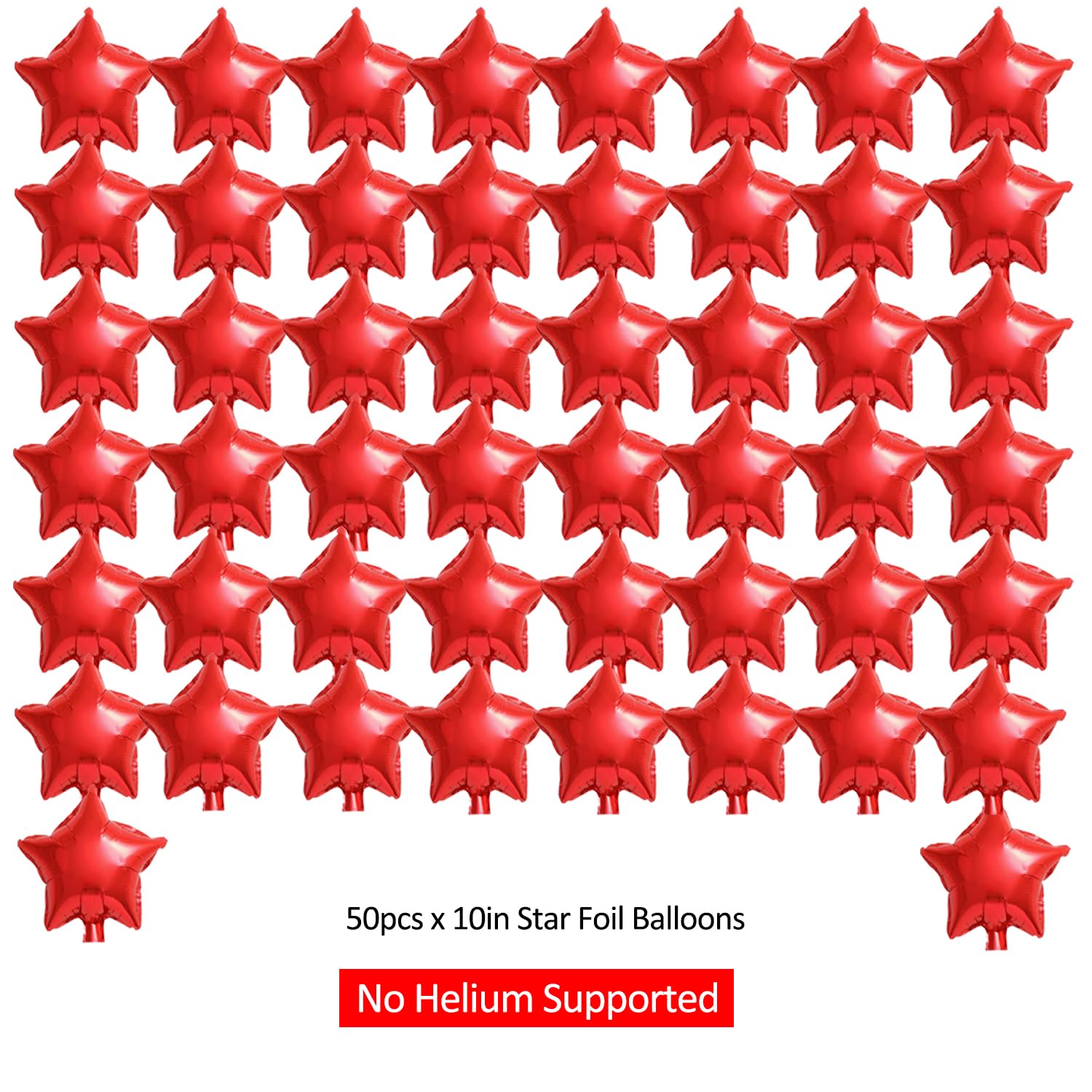 50 Palloncini In Mylar A Forma Di Stella 4 Punte Da 25,4 Cm | Kit Completo Per Decorazioni Di Compleanno, Matrimonio, Baby Shower E Feste Scolastiche (Argento)