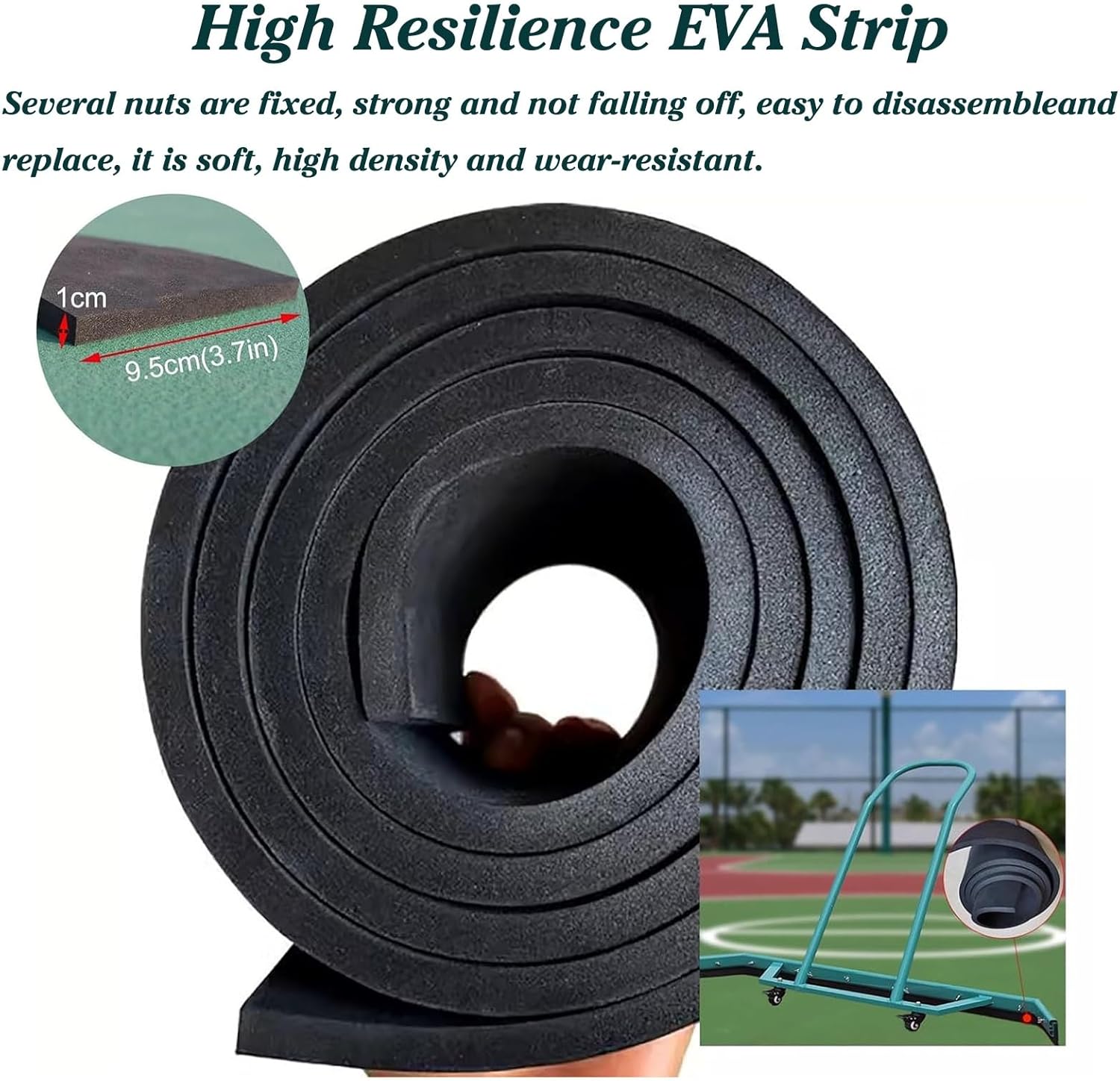 Tennis Court Wiper Broom with Replaceable Strips Mobile Water Pusher Professional Squee Broom Sweeping Tool Floor Drain Remover,135CM x92CM ()