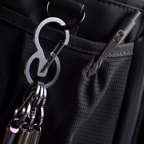 Miniatura 7 de TACRAY Juego de clips de mosquetón, llaveros de liberación rápida, ganchos de acero inoxidable con cierre de bucle, viene con 3 mini cierres