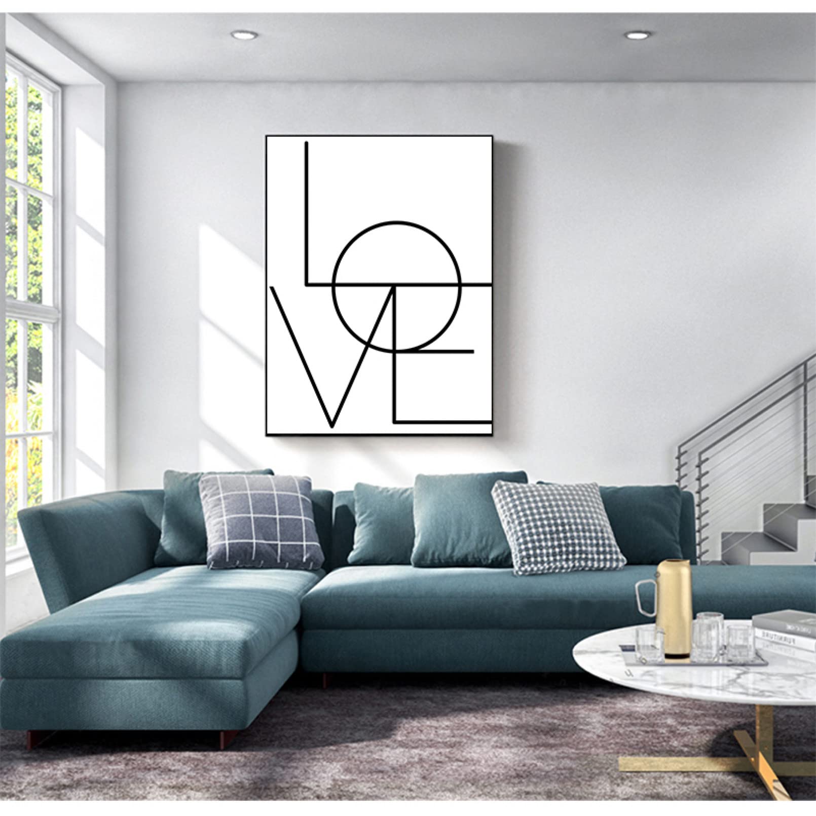 Lienzos decorativos para sala de estar con diseño abstracto nórdico moderno