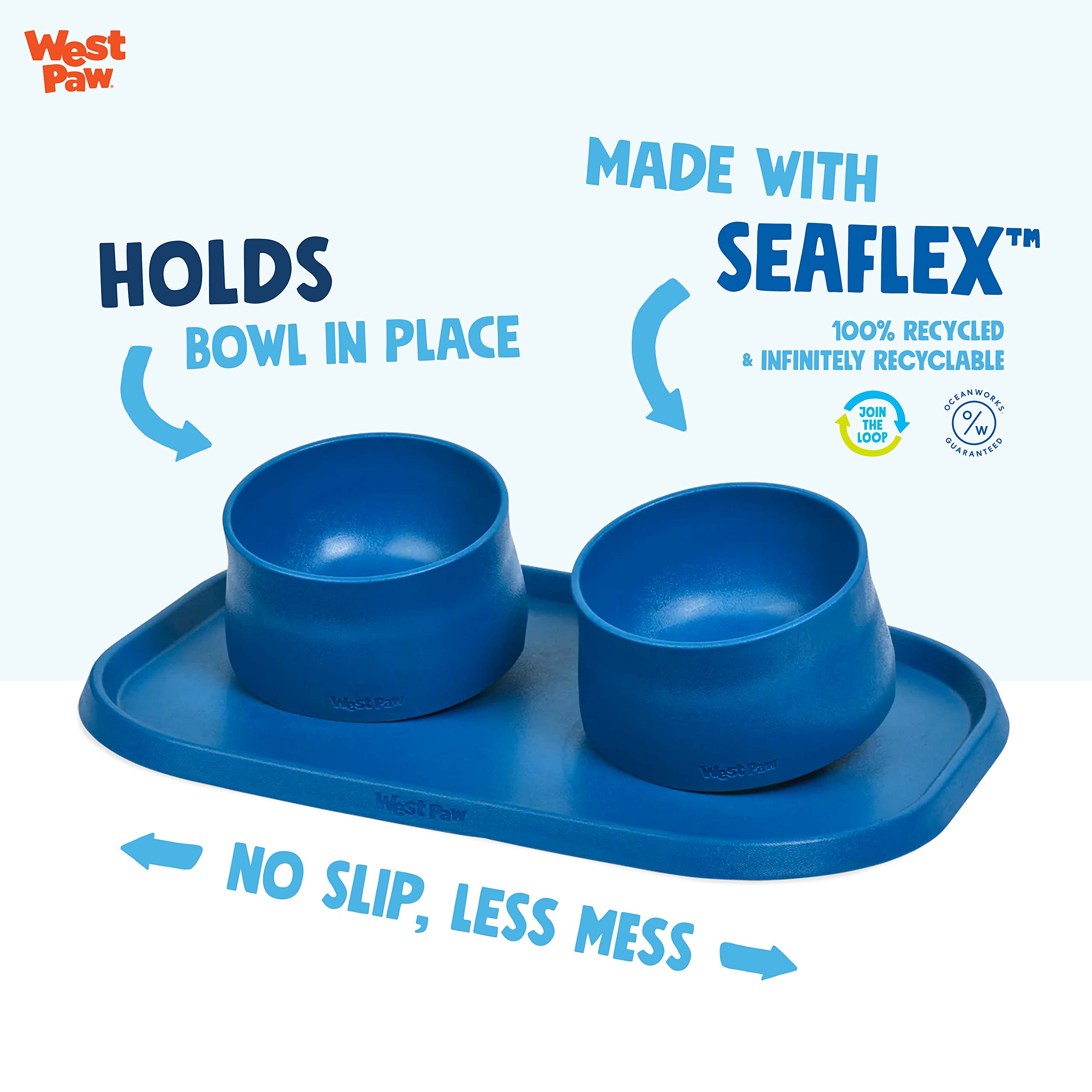West Paw Seaflex Doggie Placemat, Less Mess Placemats for Dogs Cats, Pets for Quiet Feeding, Eco-Friendly, Dishwasher Safe - Image 4