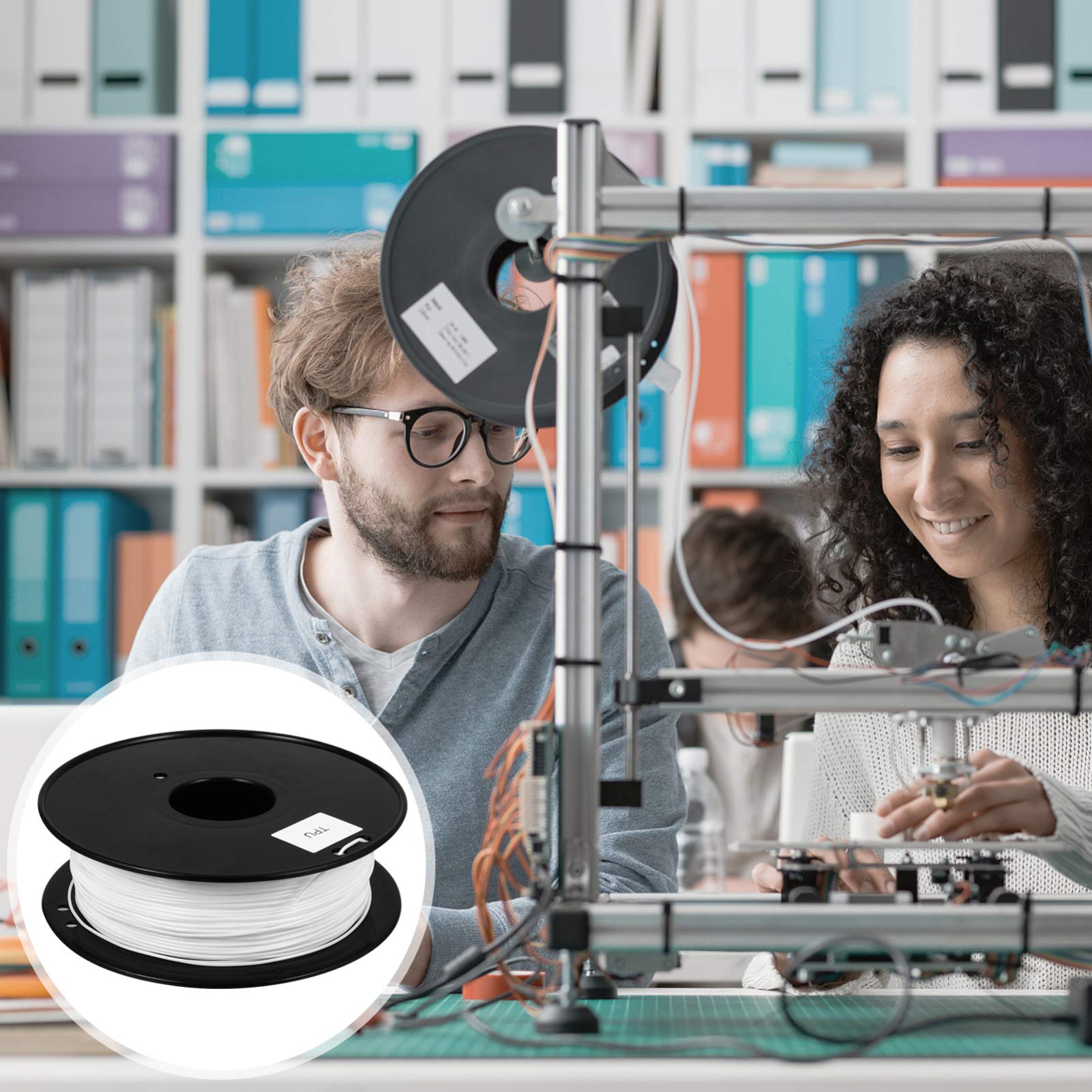 iplusmile Filamento Tpu Flexible para Impresora 3d, 1.75mm, 0.8kg, Fabricación de Precisión, Casi sin Atascos