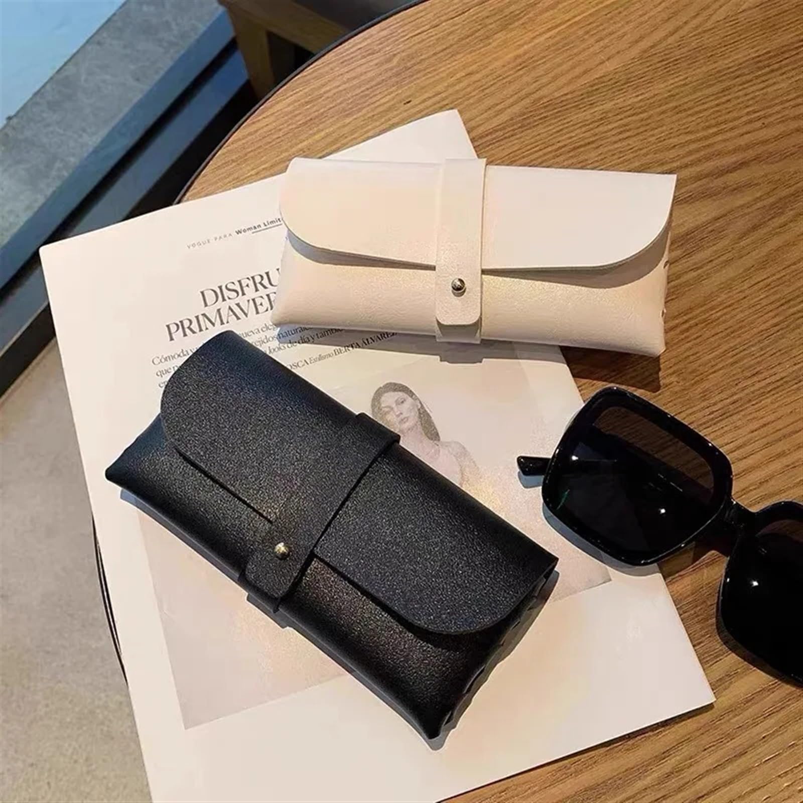Estuche de cuero PU for gafas, bolsa almacenamiento suave for sol, protectora portátil, caja organizadora, accesorios for Bolsa Para Gafas De Sol