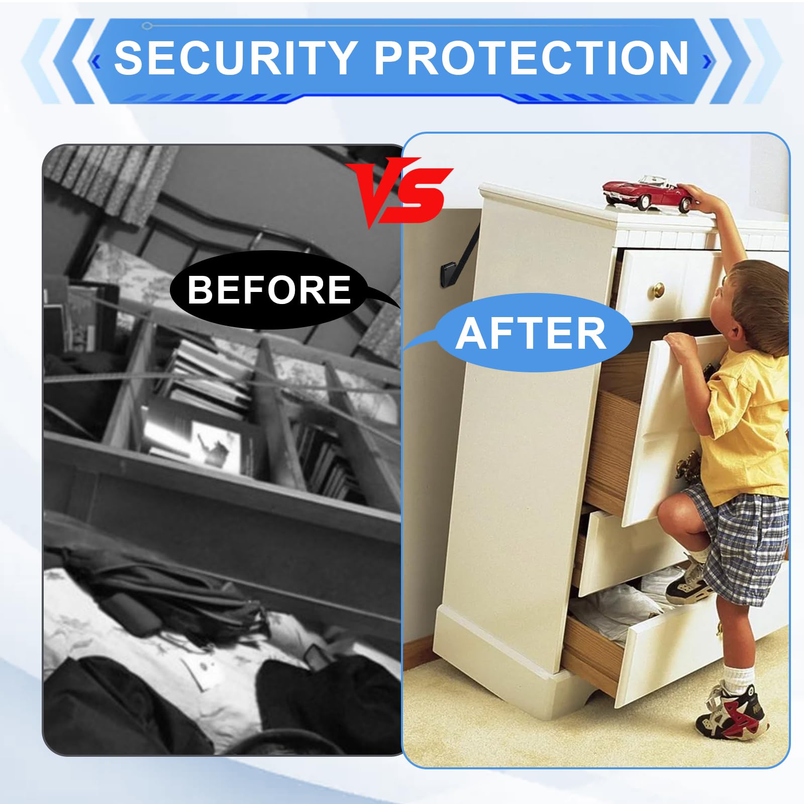 Anti-tipping TV, Anti-tip Straps for TV and Furniture 2 Pieces Adjustable TV Safety Straps for Protect Home Safety Children and Pets - Image 3