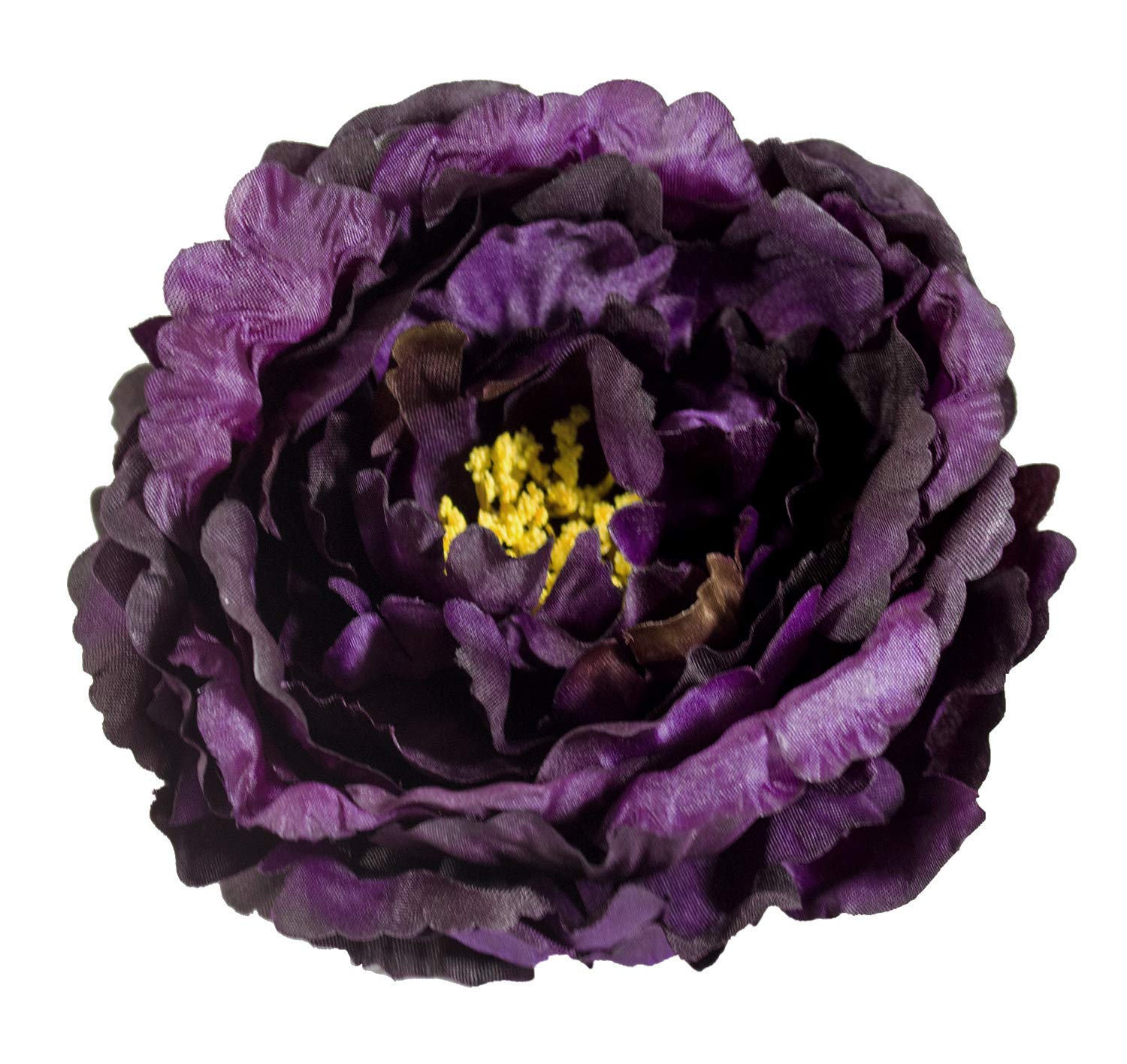 Fennco Styles Handmade Peony Napkin Rings, Set of 4 - Violet Flower Decorative Napkin Holders for Home, Dining Table, Banquet, Family Gathering, Holiday and Special Occasion (Eggplant)