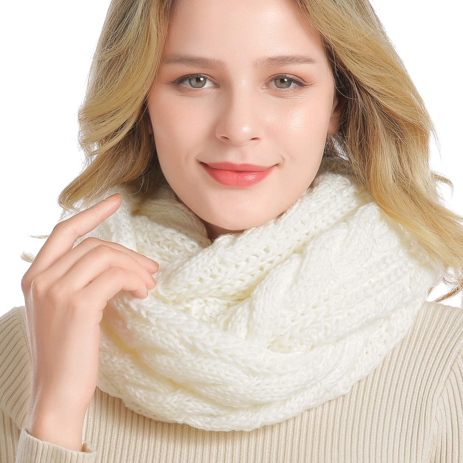 Thick Cable Knit Ribbed Infinity Circle Loop Scarf Jamaica Ubuy