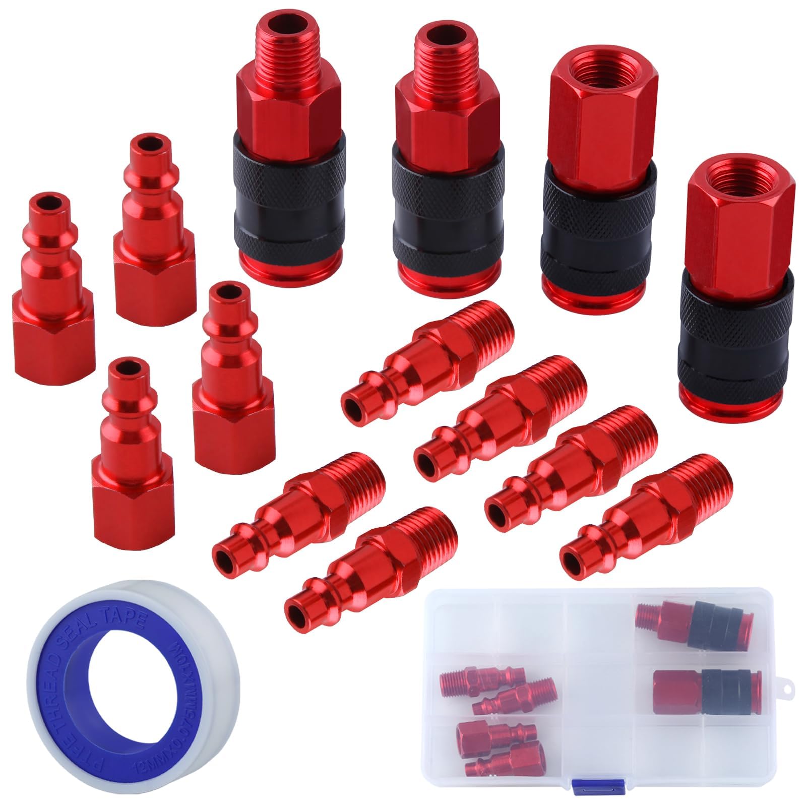 Raccords de tuyau d'air robustes en aluminium SPEEDWOX 1/4" NPT avec système de poussée
