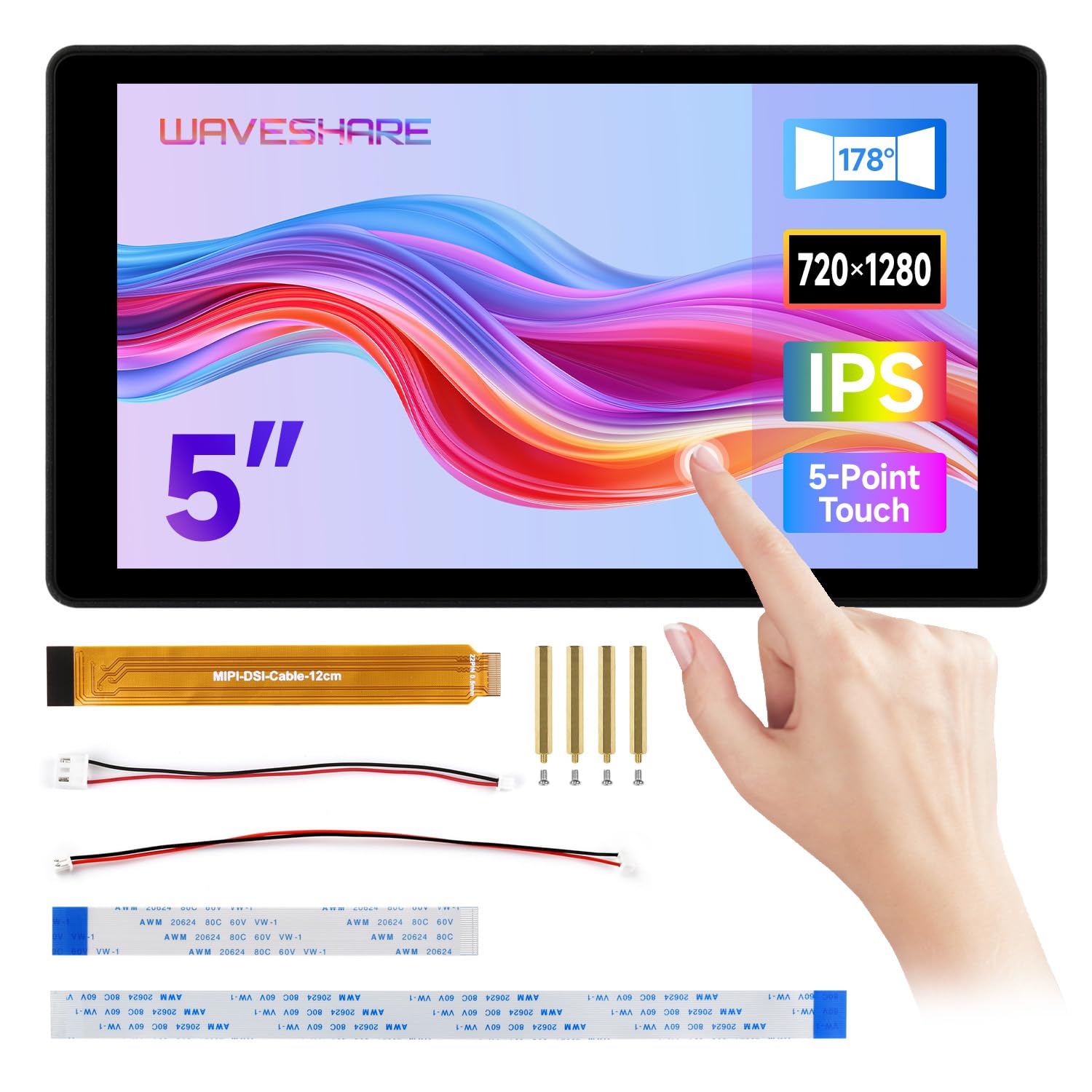 Waveshare 5inch DSI LCD Capacitive Touch Screen, Compatible with