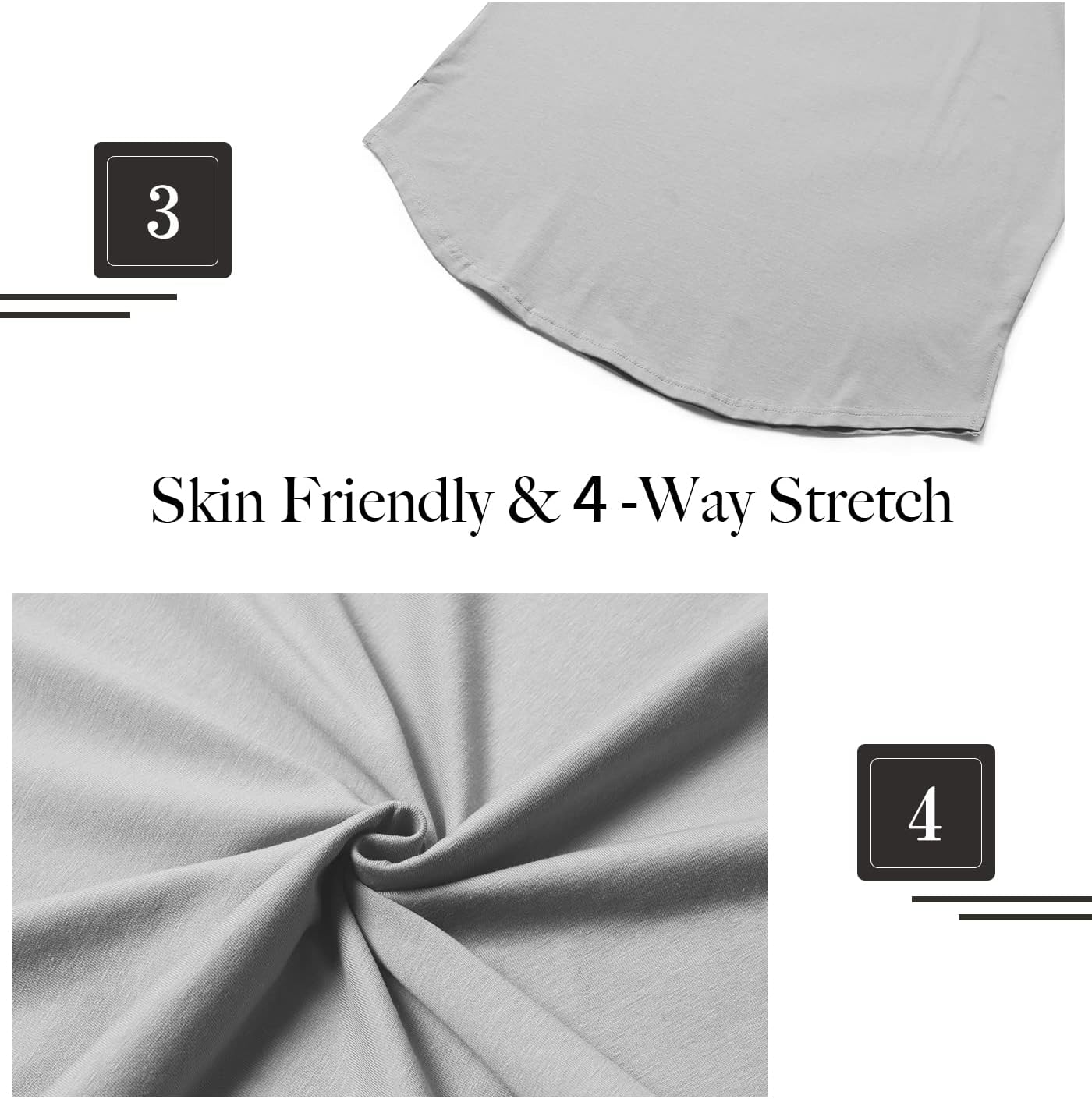 Mens Long Shirts for Men Extra Long T Shirts Mens t-Shirts Longline Hipster Reflective Line Scallop Tees