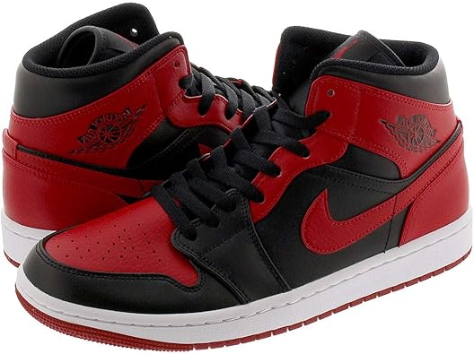 Amazon | [ナイキ] AIR JORDAN 1 MID BLACK/GYM RED/WHITE 【BRED】_