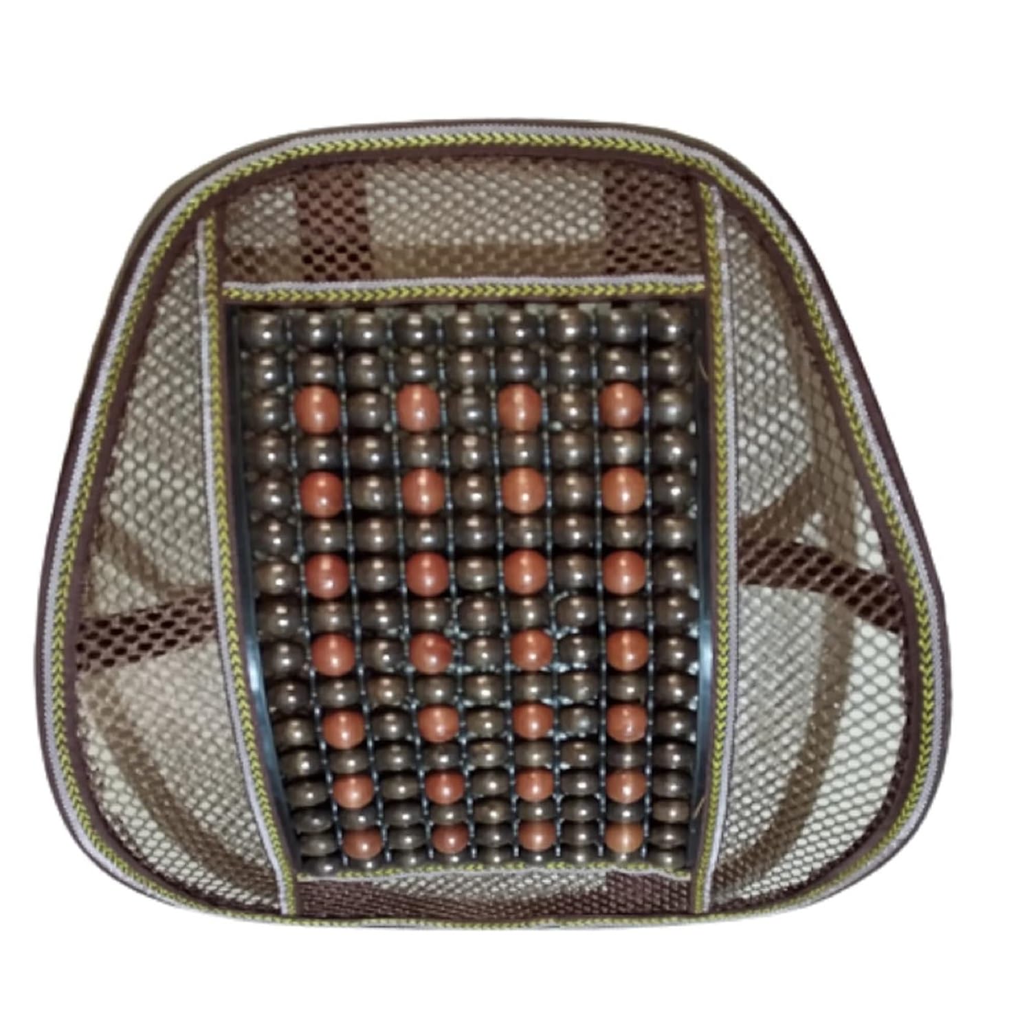 Q1 Beads Wooden Beads Back Rest/Lumbar Support Cushion with Elastic & Belt Suitable for Chair/Car/Sofa/Truck (1 Pc., Brown) (B0894MLKD3) Amazon Price History, Amazon Price Tracker