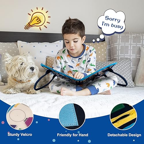 Miniatura 5 de Tablero de trabajo para niños pequeños juguetes sensoriales Montessori tabla de aprendizaje educativa preescolar libro silencioso para automóvil