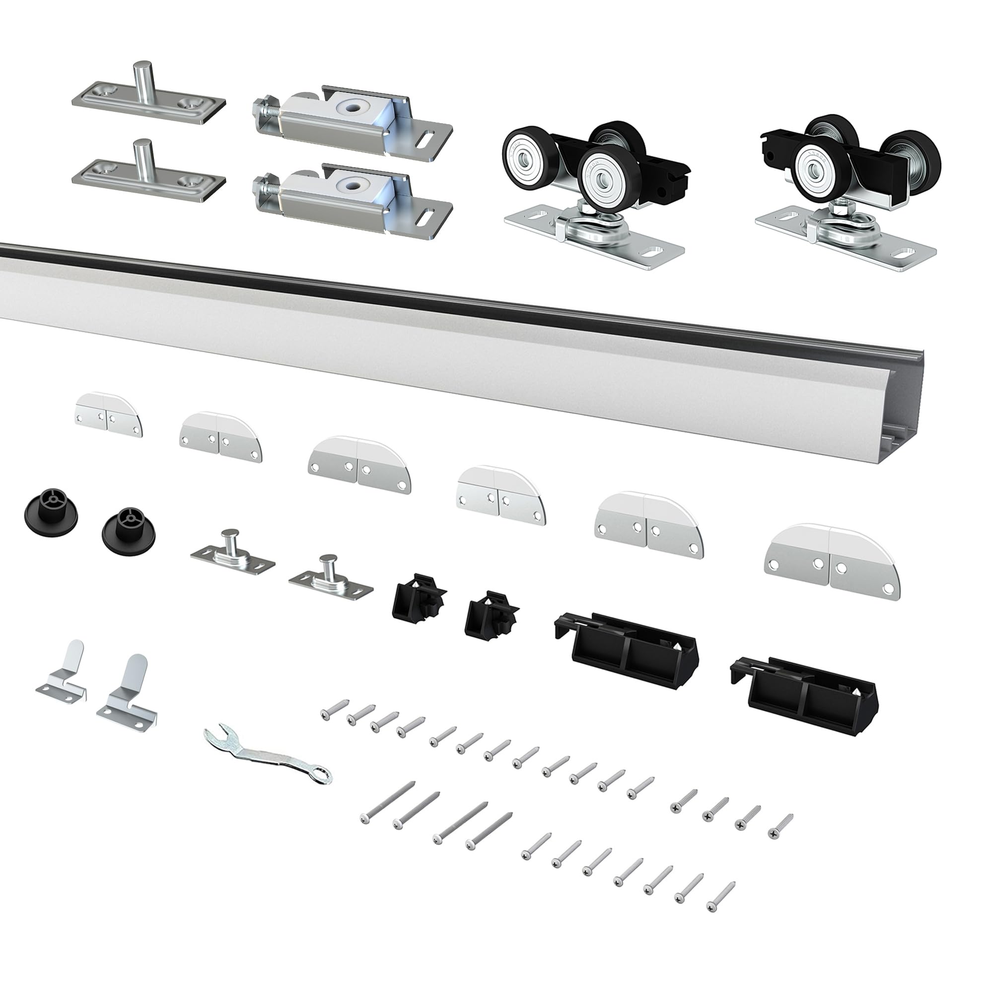 SongYung 54" Bifold Door Hardware Kit for 4 Doors,Aluminum Sliding Barn Door Hardware Top Mounted for Bathroom, Bedroom, Storeroom, Living Room