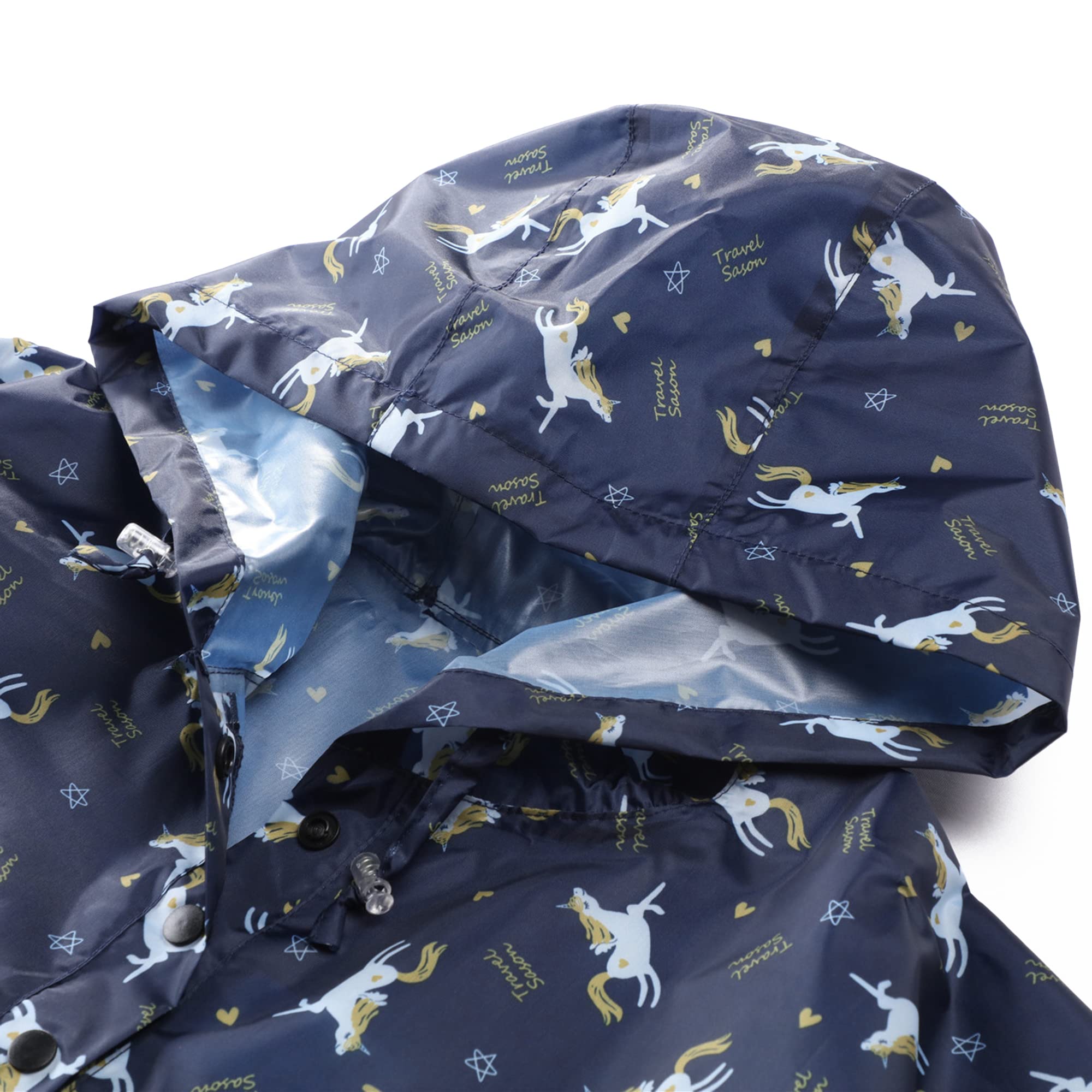 QIKADO Poncho Antipioggia Bambino, Poncho Pioggia Bambina con Cappuccio e Bottoni Portatile