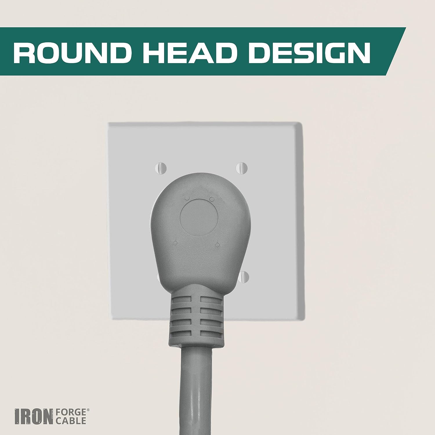 Iron Forge Cable 3 Prong Dryer Extension Cord 10 Ft, 125V/250V Cord NEMA 10-30 Plug SRDT, 10/3 Dryer Cable Flat Head, 30 Amp 3 Wire 10 Foot - Gray